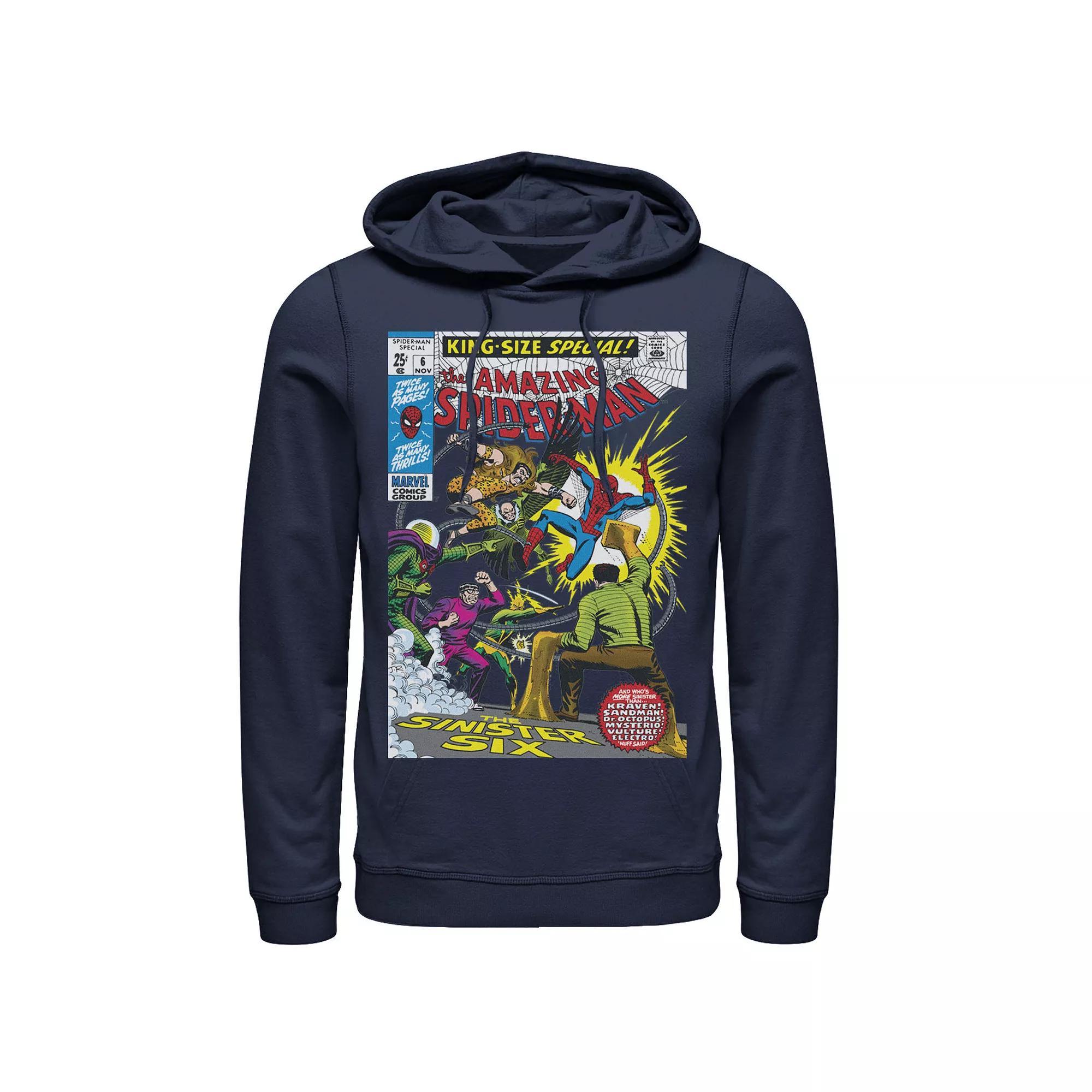 Men's Marvel Spider-Man Sinister Six Comic Hoodie, Size: 3XL, Athletic Grey Product Image