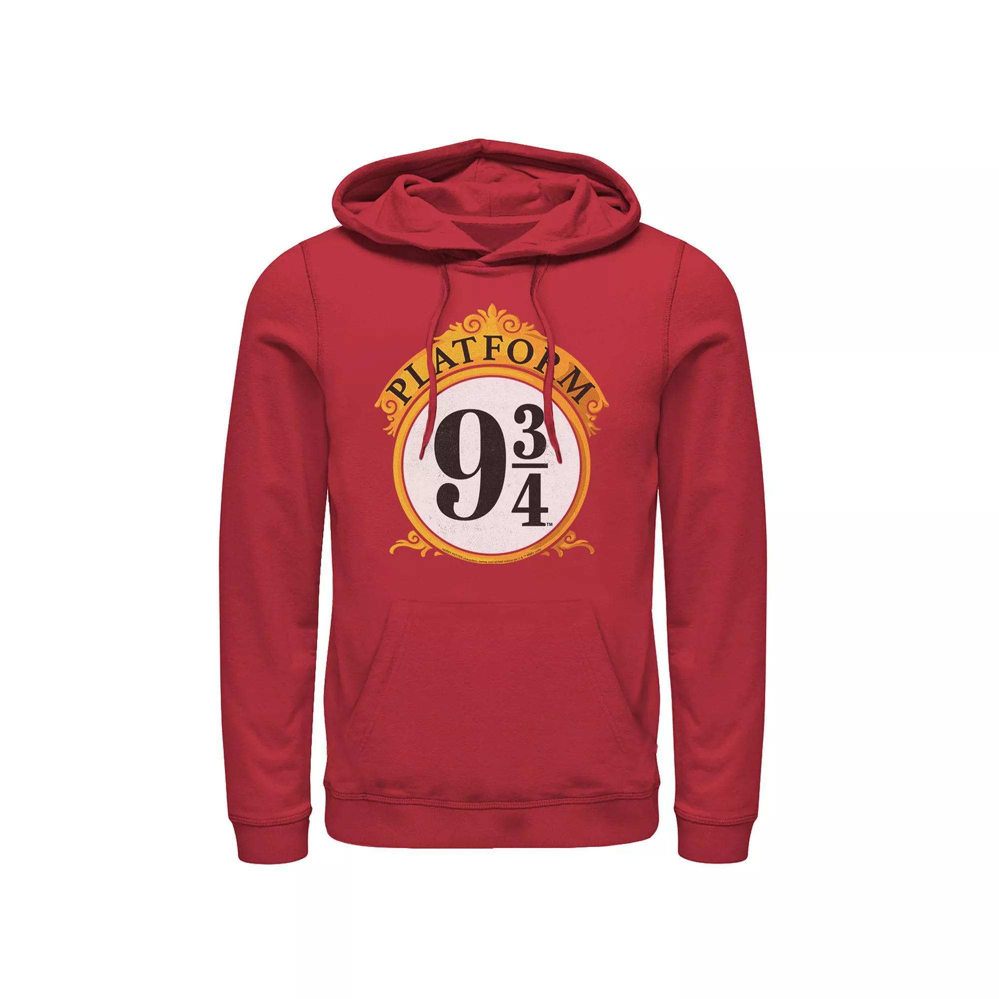 Men's Harry Potter Platform 9 & 3/4 Sign Hoodie, Size: Large, Red Product Image