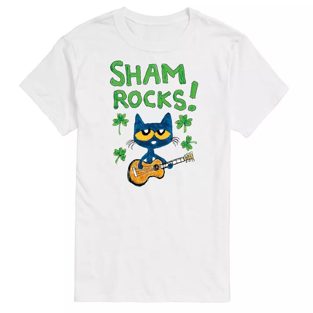 Men's Pete Cat Sham Rocks Tee, Size: XXL, White Product Image