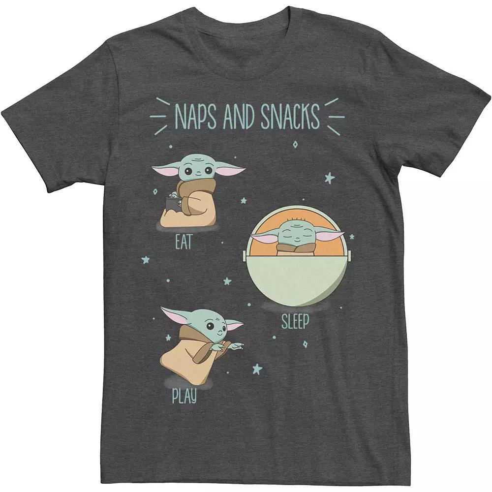 Big & Tall Star Wars The Mandalorian The Child Naps And Snacks Doodles Tee, Men's, Size: 5XL, Grey Heather Product Image