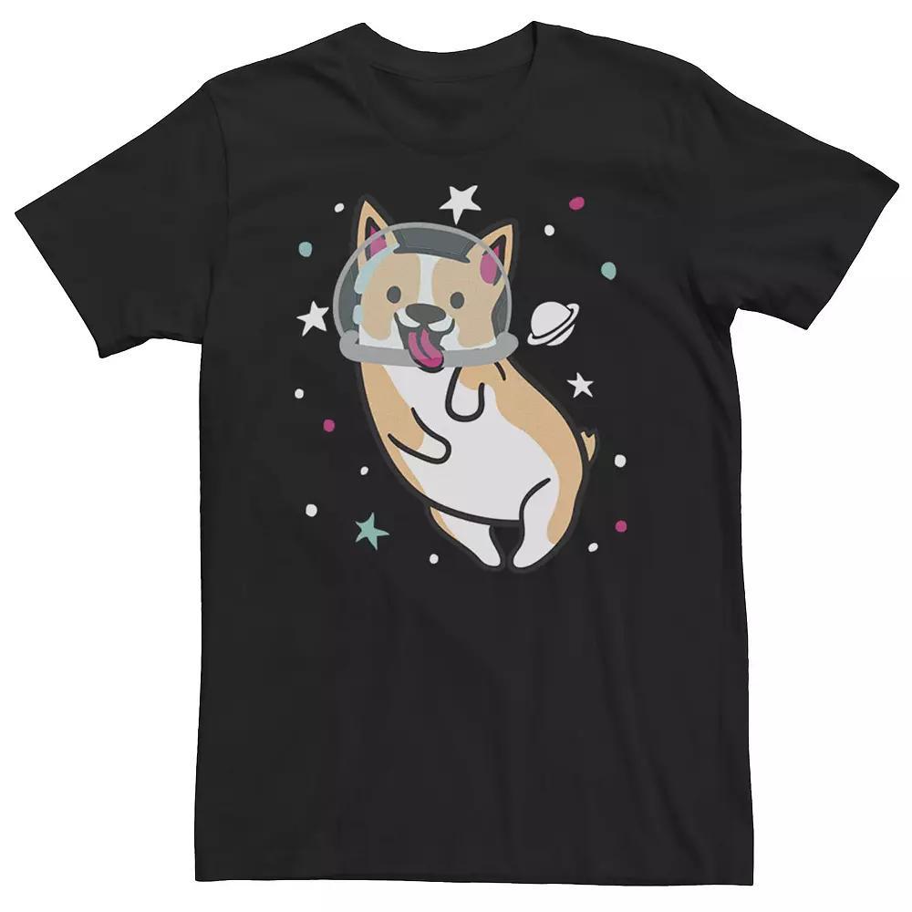 Men's Space Corgi Graphic Tee, Size: XL, Black Product Image