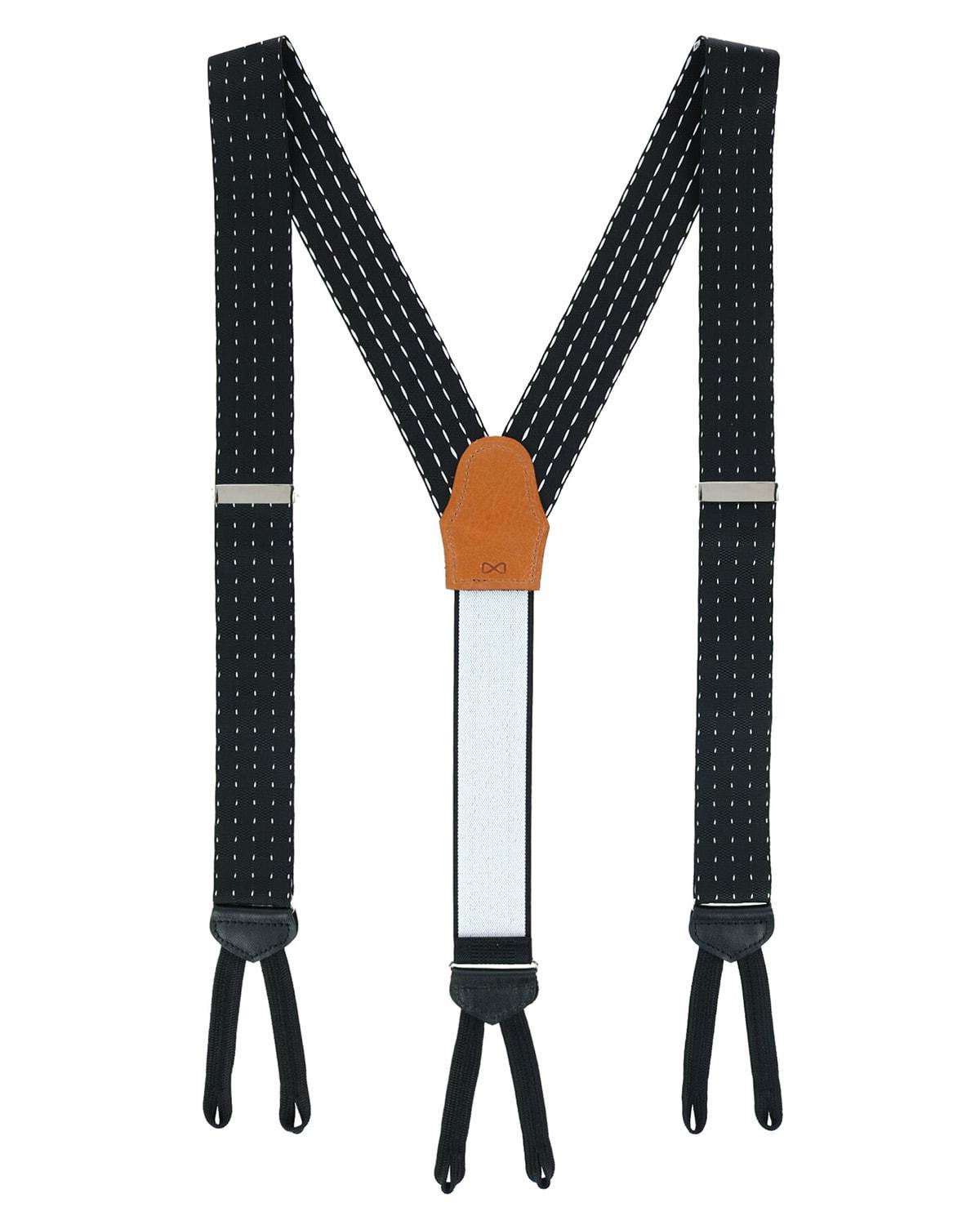 Trafalgar Mens Pin Dot Formal End Suspenders - Black Product Image