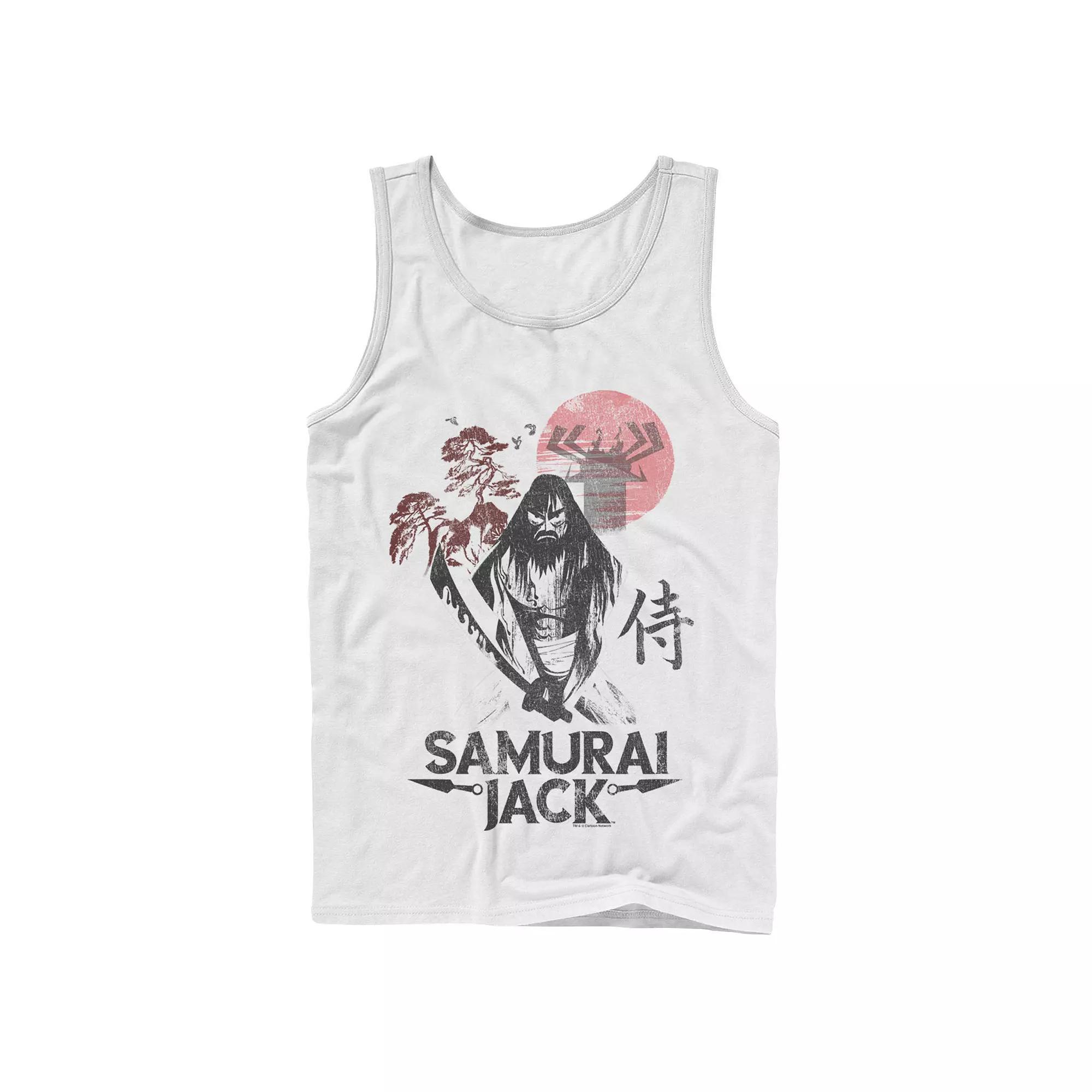 Men's Cartoon Network Samurai Jack Epic Warrior Kanji Art Rock Tank Top, Size: Large, White Product Image