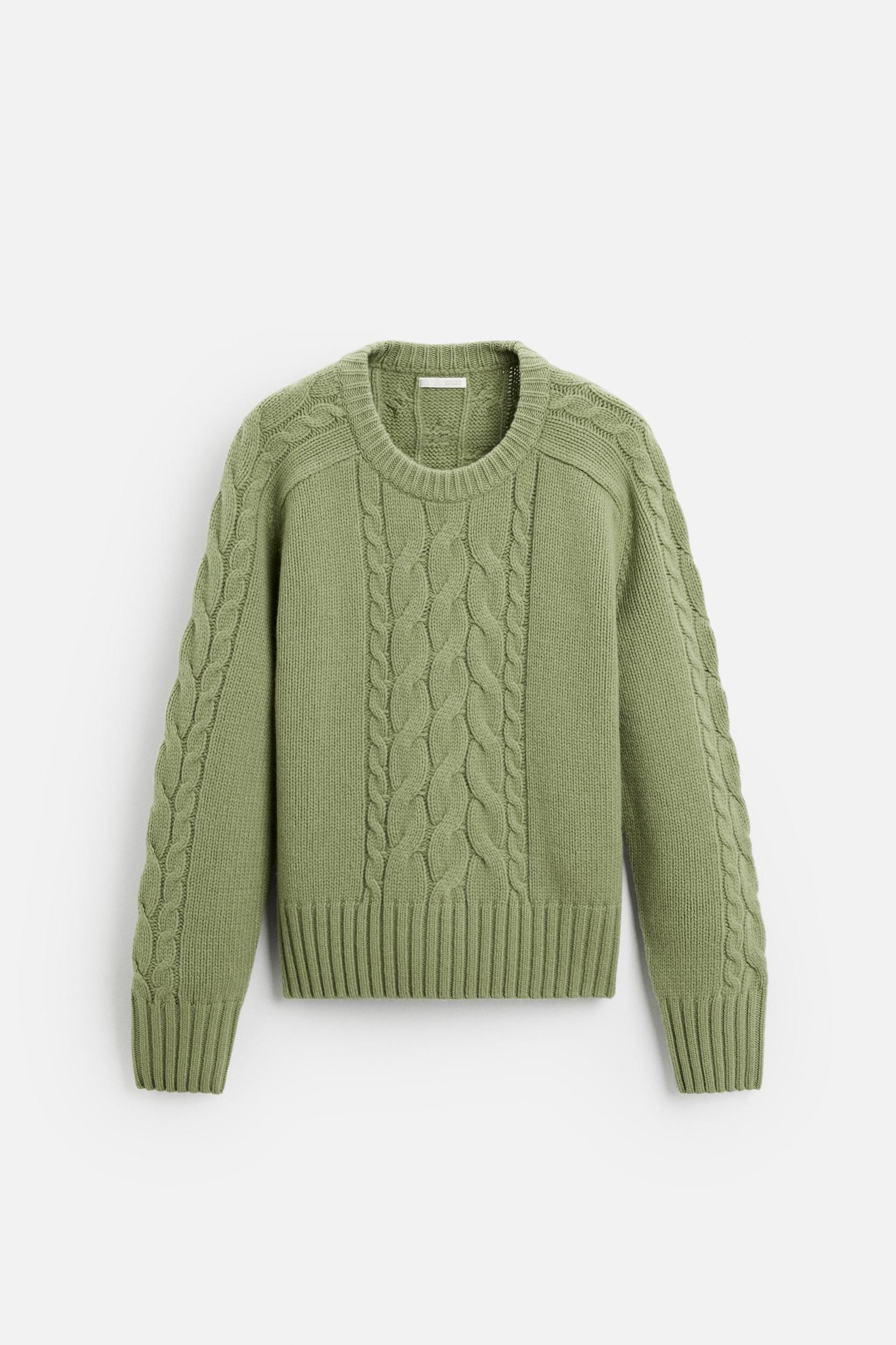 TEXTURED CABLE KNIT SWEATER Product Image