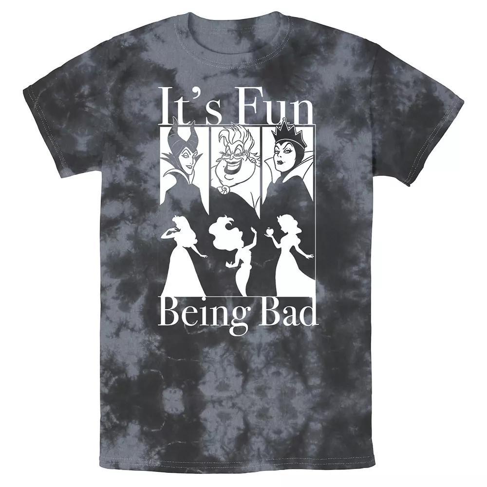 Men's Disney Princess Villain Trio Fun Being Bad Bomabrd Wash Tee, Size: XXL, Black Grey Product Image
