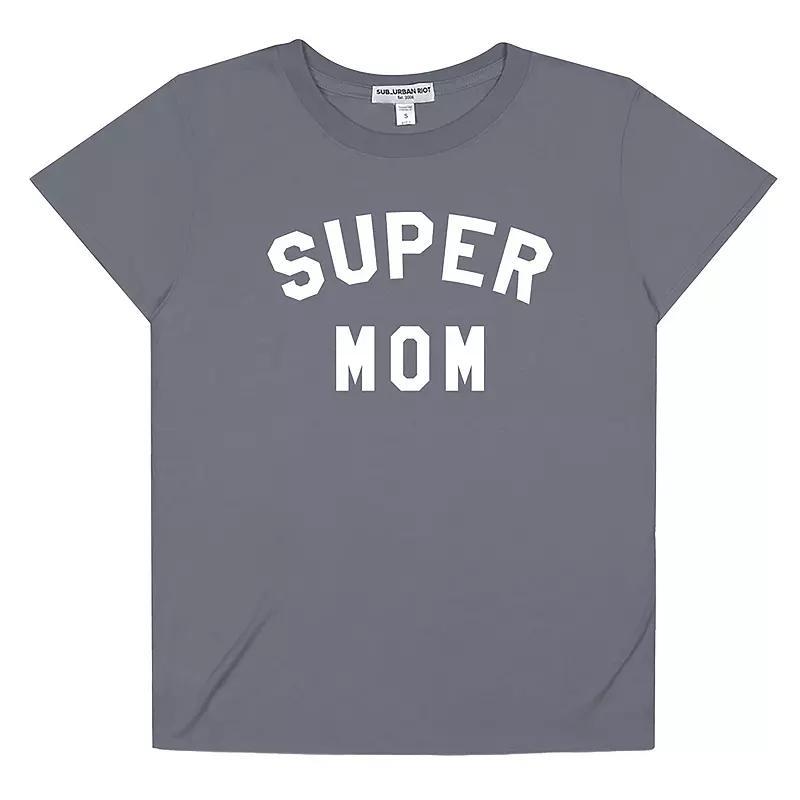 Women's Suburban Riot Super Mom Loose Fit Graphic Tee, Girl's, Size: Small, Thunderstorm Product Image