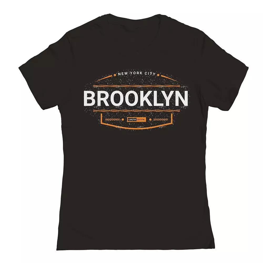 Junior's New York Brooklyn Distress Graphic Tee, Women's, Size: XXL, Black Product Image
