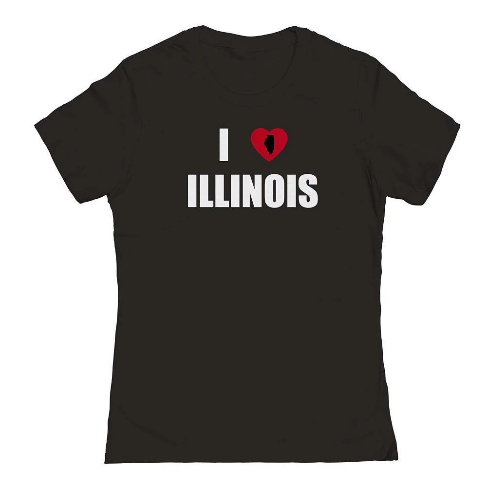 Junior's I Heart Illinois Graphic Tee, Women's, Size: Small, White Product Image