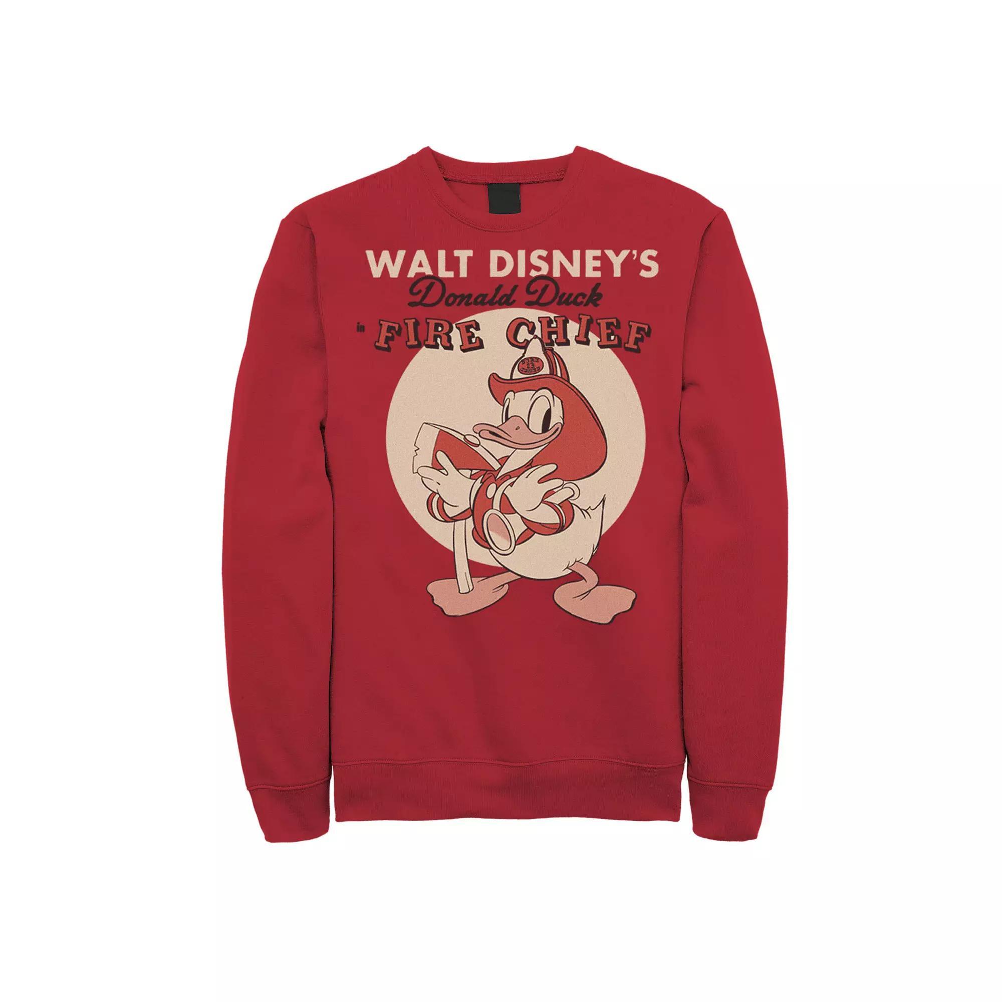 Disney's Donald Duck Men's Fire Chief Sweatshirt, Size: Medium, Red Product Image
