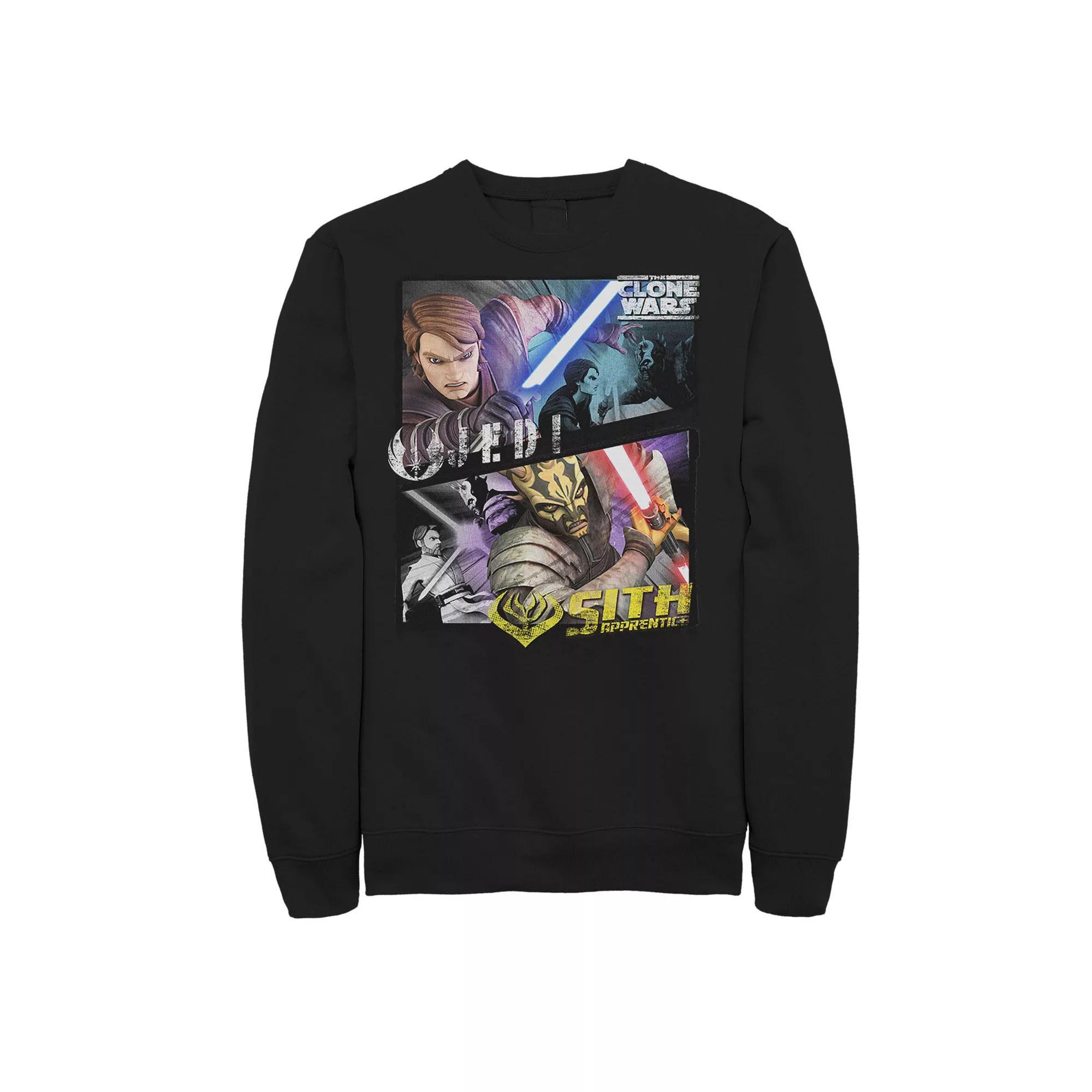 Men's Star Wars: The Clone Wars Jedi & Sith Panels Sweatshirt, Size: Medium, Black Product Image