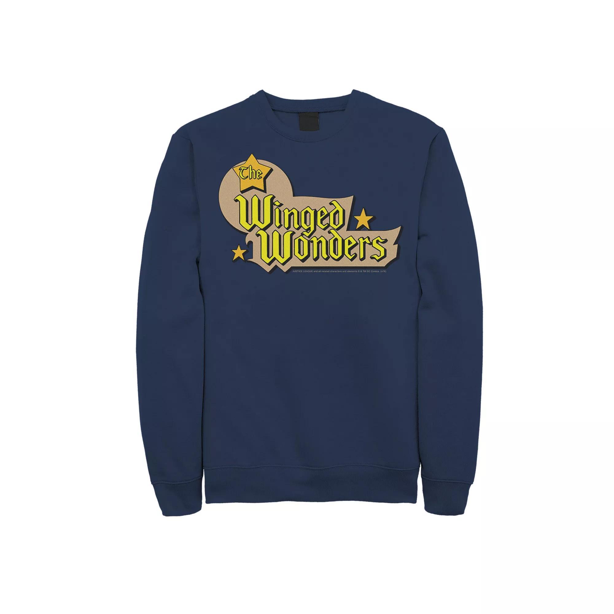 Men's DC Comics The Winged Wonders Text Logo Sweatshirt, Size: XXL, Blue Product Image