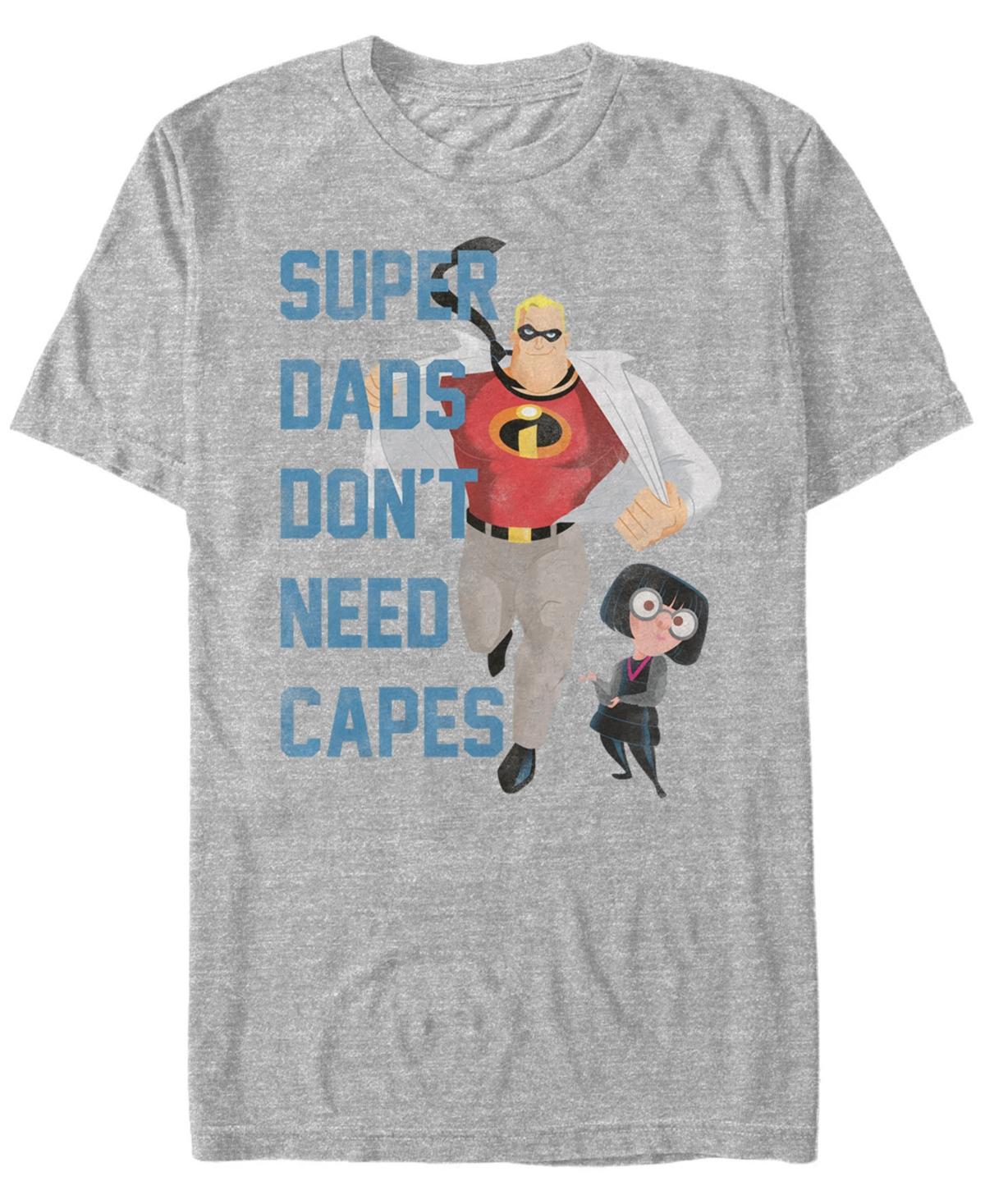 Mens Disney Pixar Incredibles Dont Need Capes Graphic Tee Grey Product Image