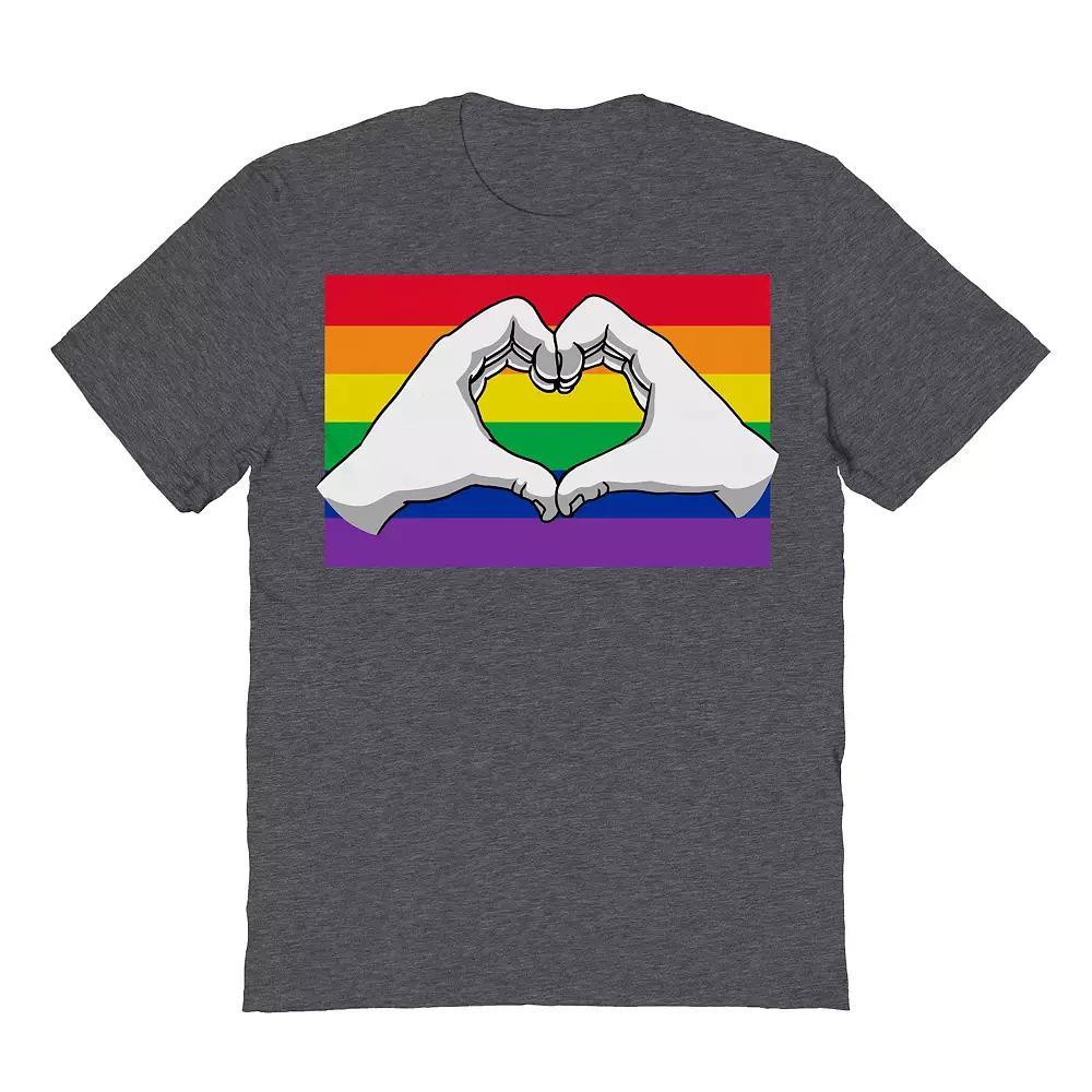 Men's COLAB89 by Threadless Pride Love Hands Pride Graphic Tee, Size: XXL, Dark Grey Product Image