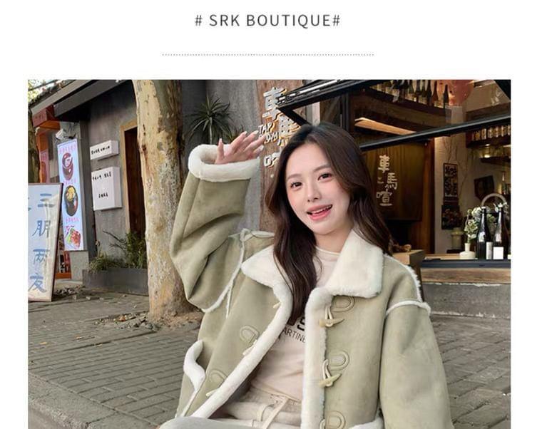 Collar Two Tone Fleece-Lined Toggle Jacket Product Image