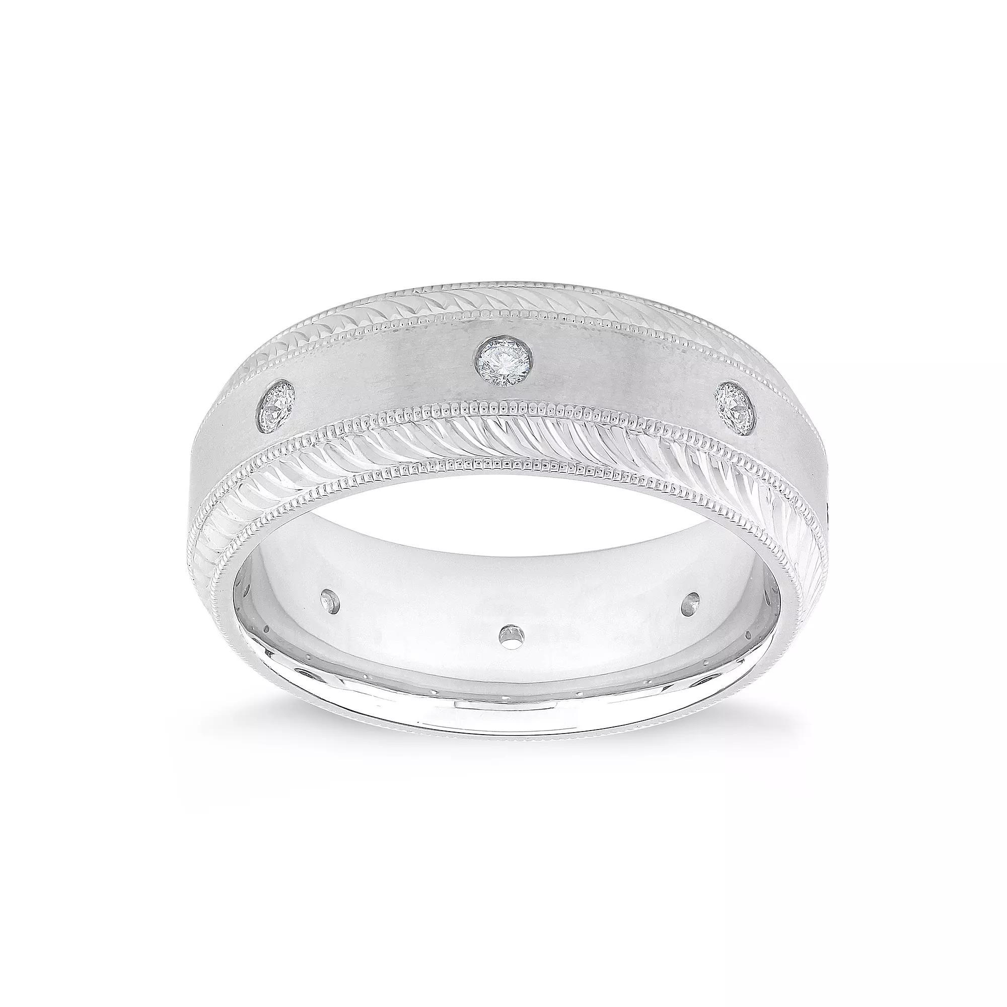 Galaxie Solaire 10k White Gold 1/4 Carat T.W. Lab-Grown Diamond Men's Eternity Ring, Size: 11, 10k Whgold Product Image