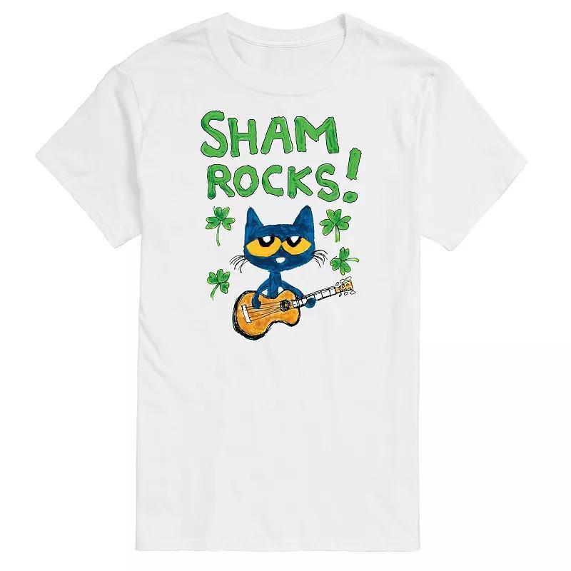 Men's Pete Cat Sham Rocks Tee, Size: XXL, White Product Image