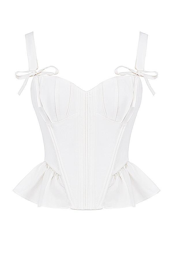 Gigou  white peplum cotton corset Product Image