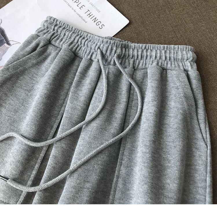Drawstring Waist Plain Shorts Product Image