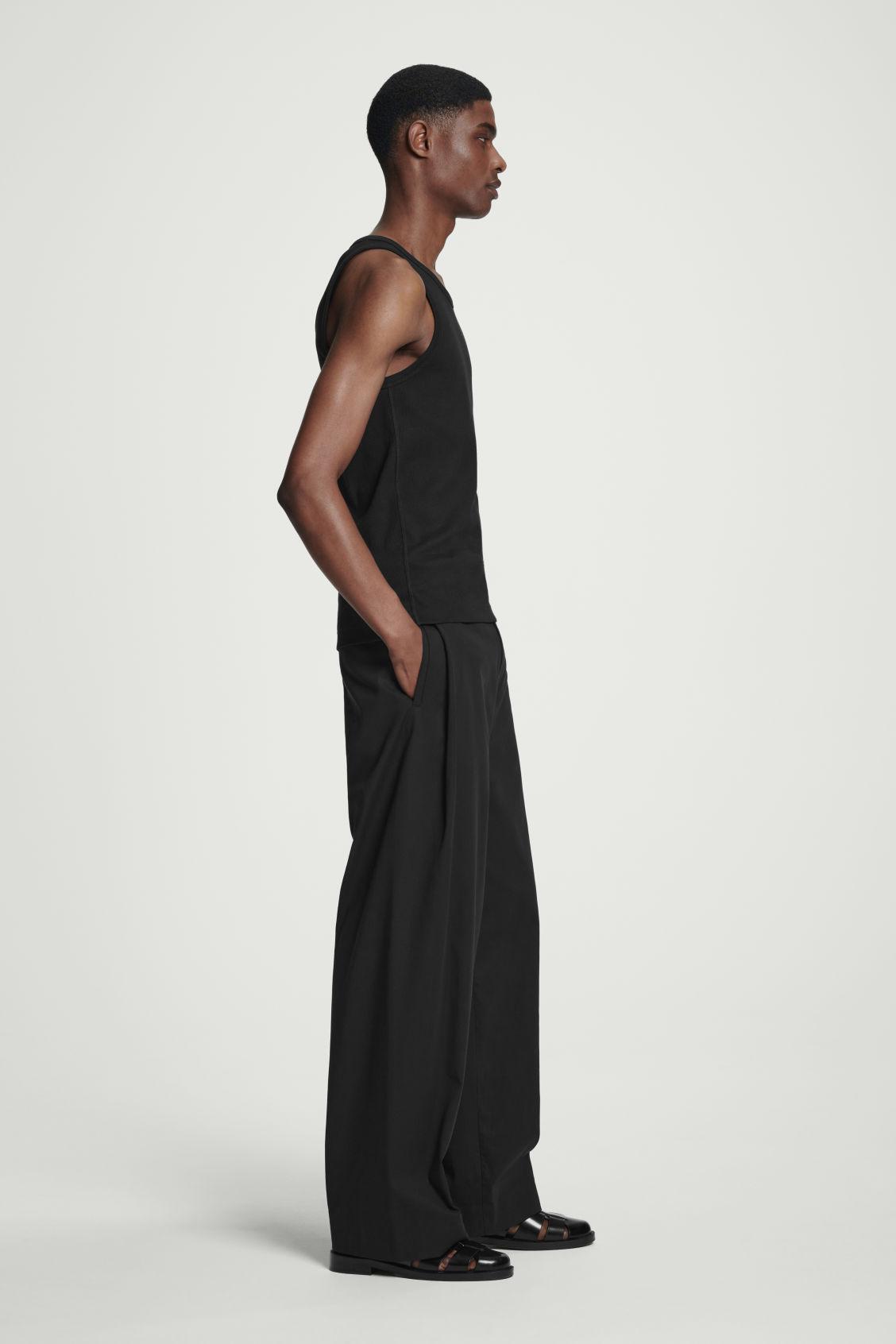 SLIM RIBBED COTTON TANK TOP Product Image