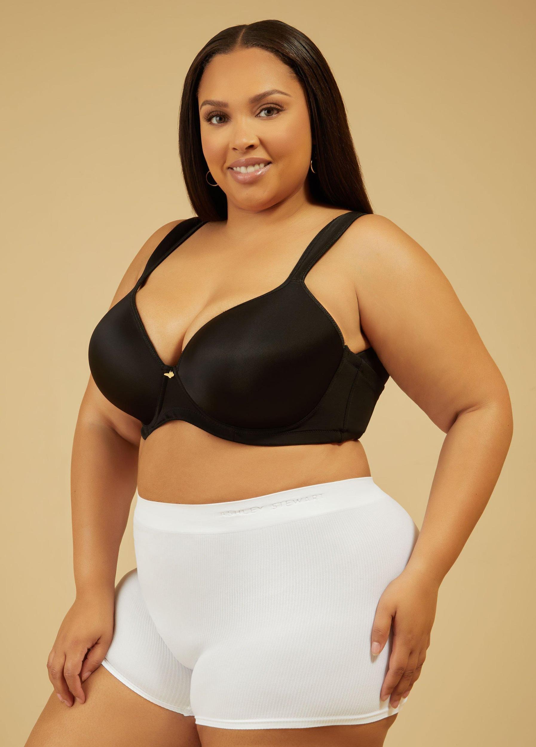 Plus Size Seamless Ribbed Boyshort Ashley Stewart Product Image