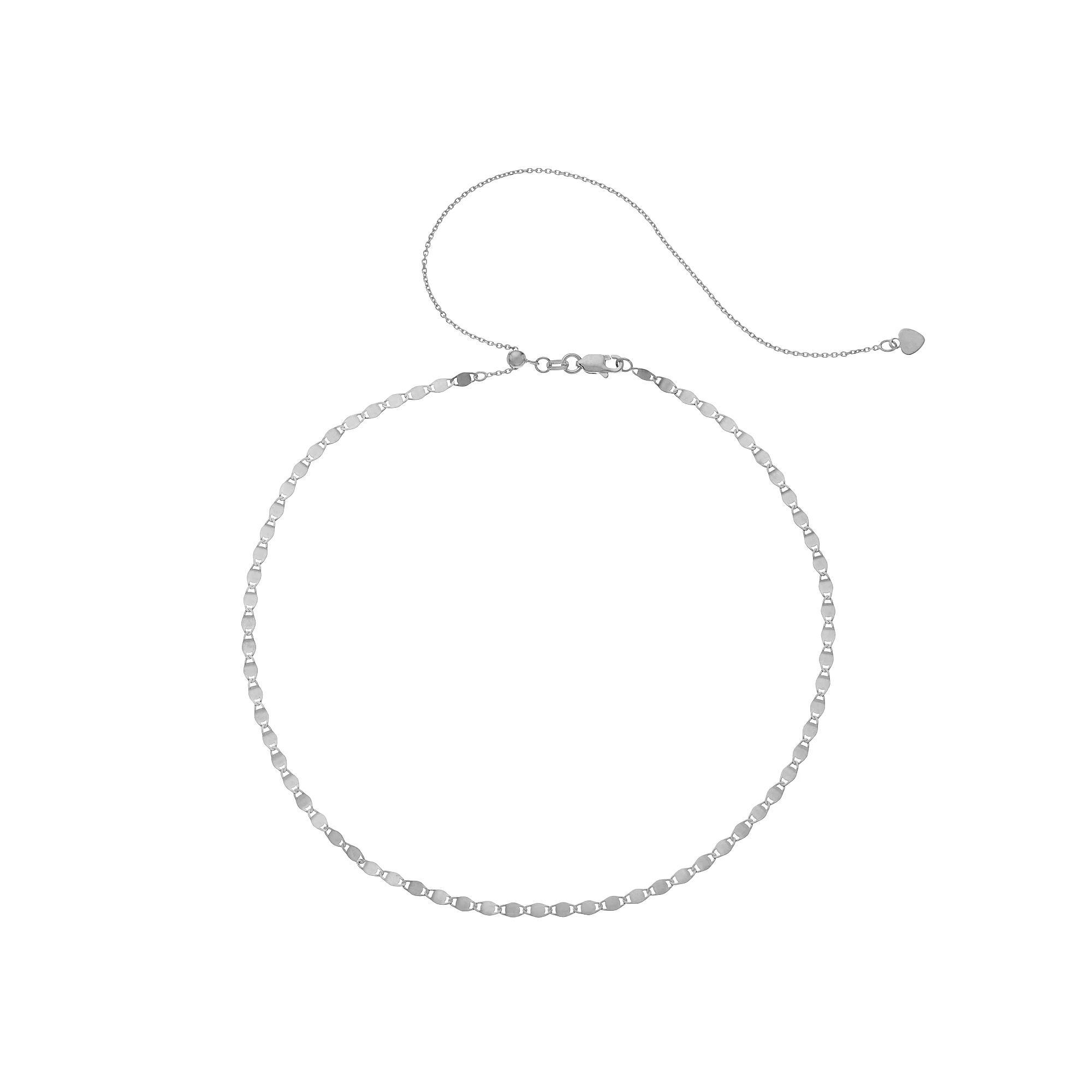 14k Gold Valentino Chain Choker Necklace, Women's, Size: 17", White Product Image