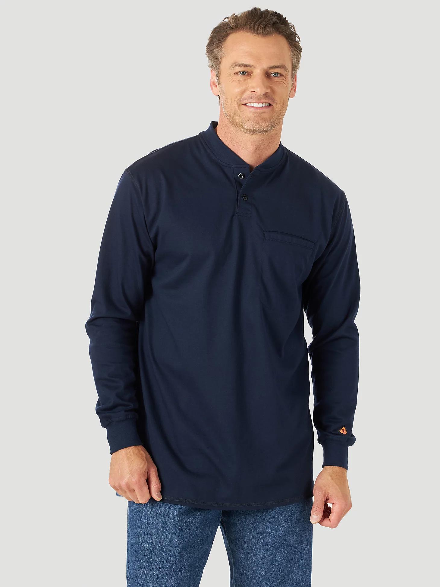 Wrangler® FR Flame-Resistant Long Sleeve Lightweight Henley | Men's SHIRTS | Wrangler® Product Image