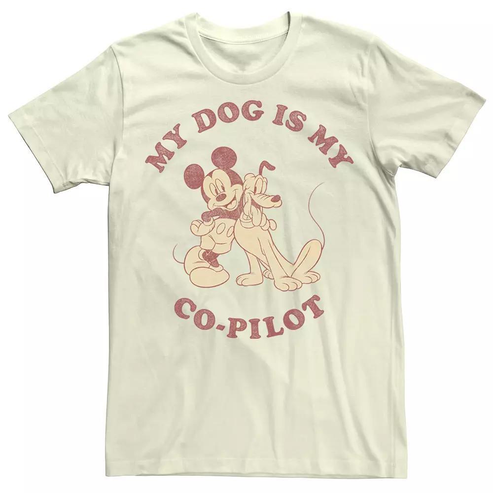 Disney's Mickey & Friends My Dog Is My Co-Pilot Men's Tee, Size: Medium, Natural Product Image