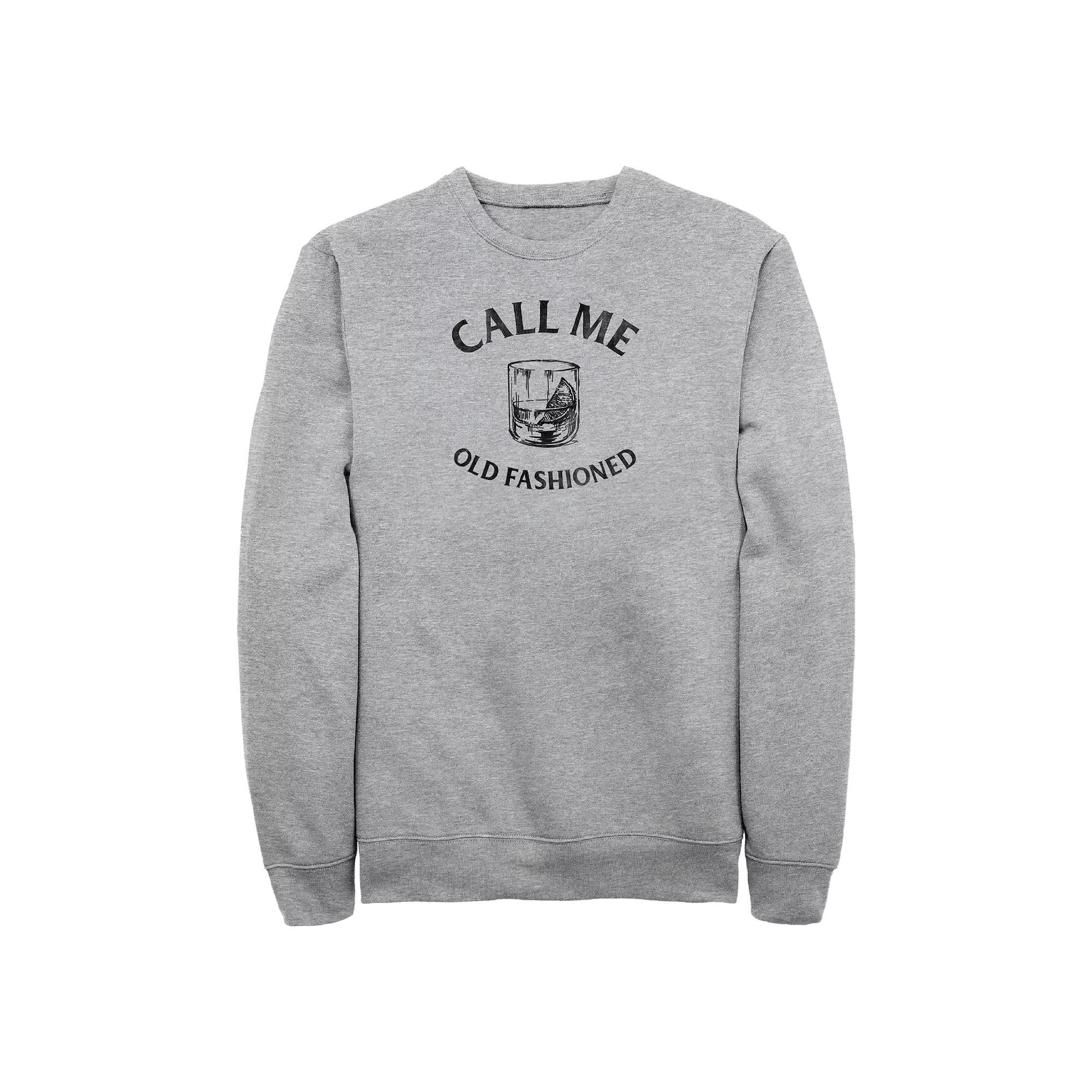 Big & Tall Call Me Old Fashioned Graphic Fleece Sweatshirt, Men's, Size: Large Tall, Athletic Grey Product Image