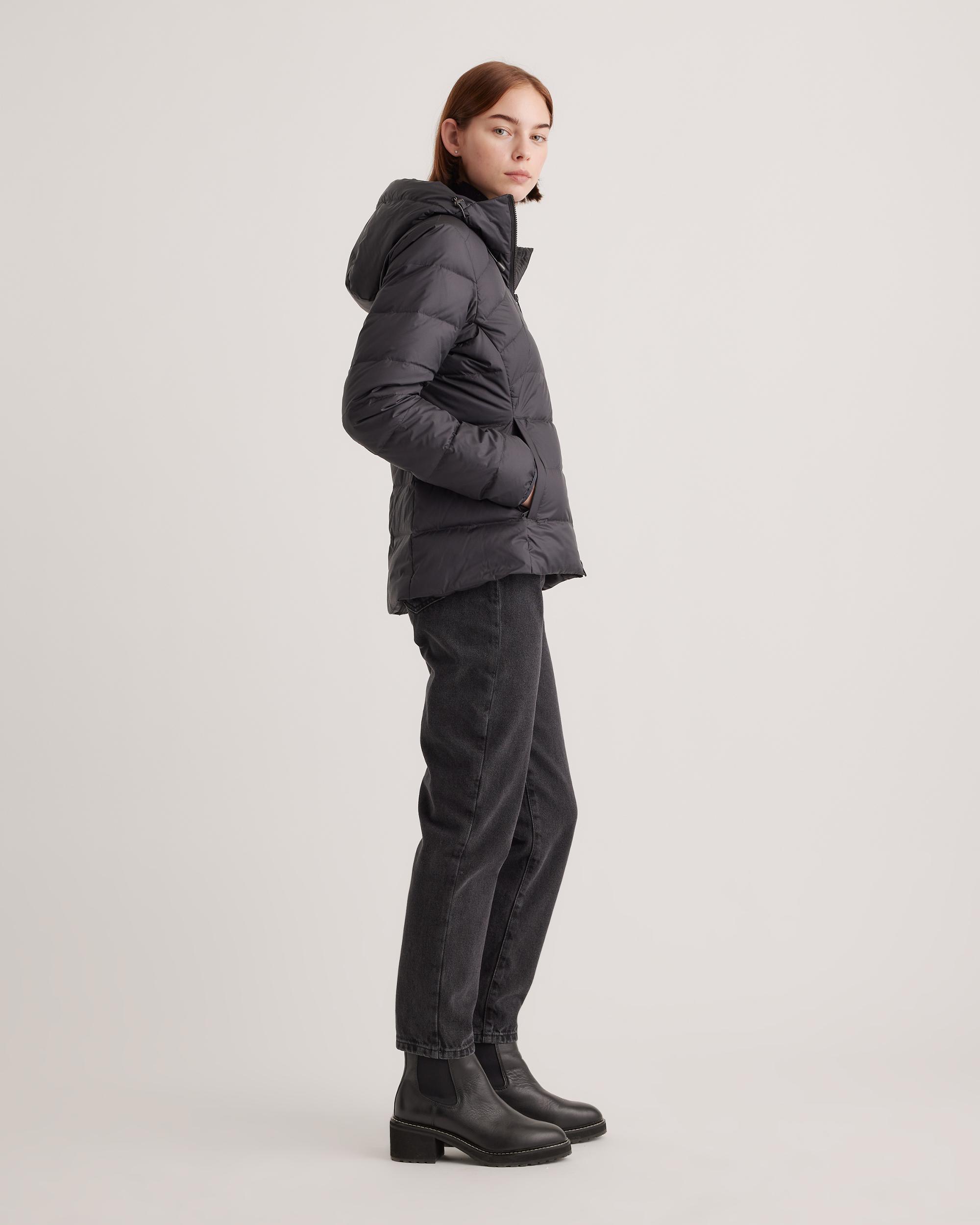 Quince | Women's Lightweight Down Packable Puffer Hooded Jacket Size XL, Recycled Polyester Product Image