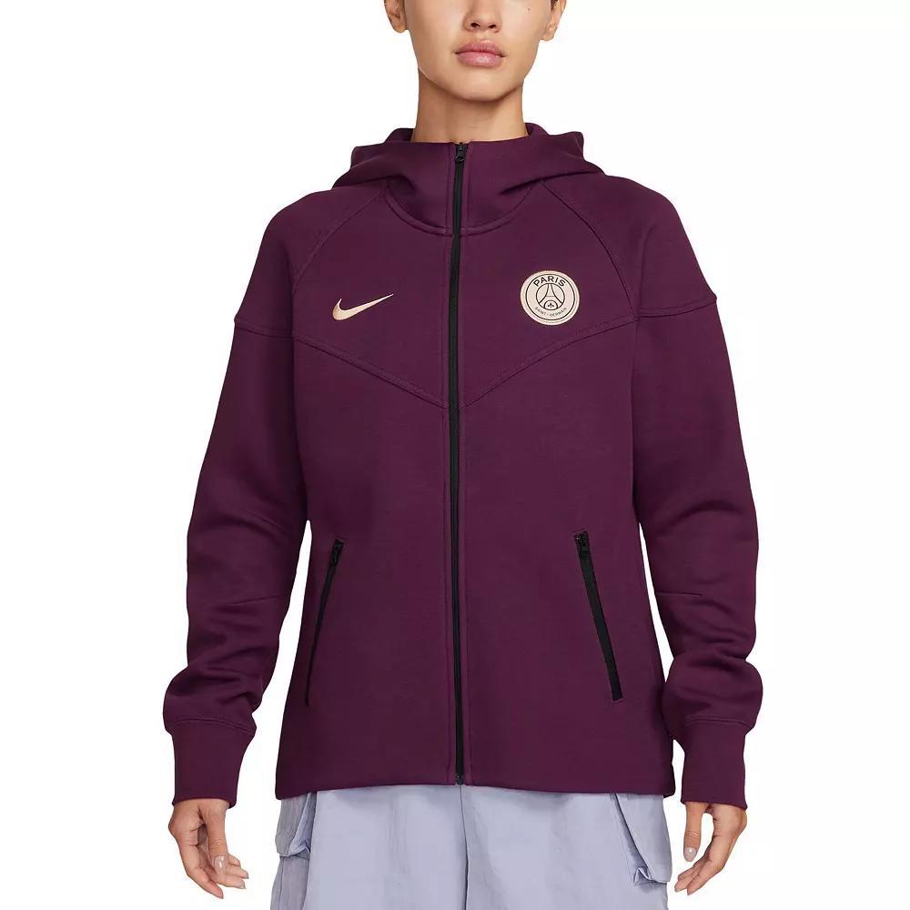 Women's Nike Burgundy Paris Saint-Germain 2024/25 Tech Fleece Full-Zip Hoodie, Size: XL, Psg Med Re Product Image