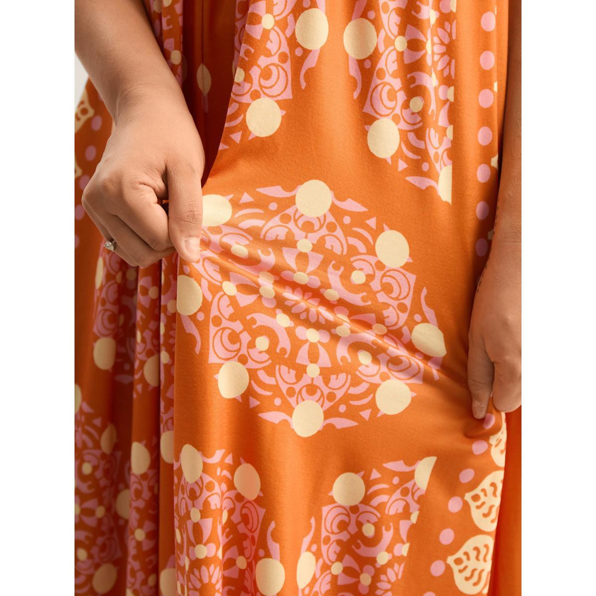 Plus Size OrangeRed Sunkissed Stretchy Adjustable Strap Jumpsuit Women Sleeveless Non Vacation Loose Jumpsuits BloomChic 12/L Product Image