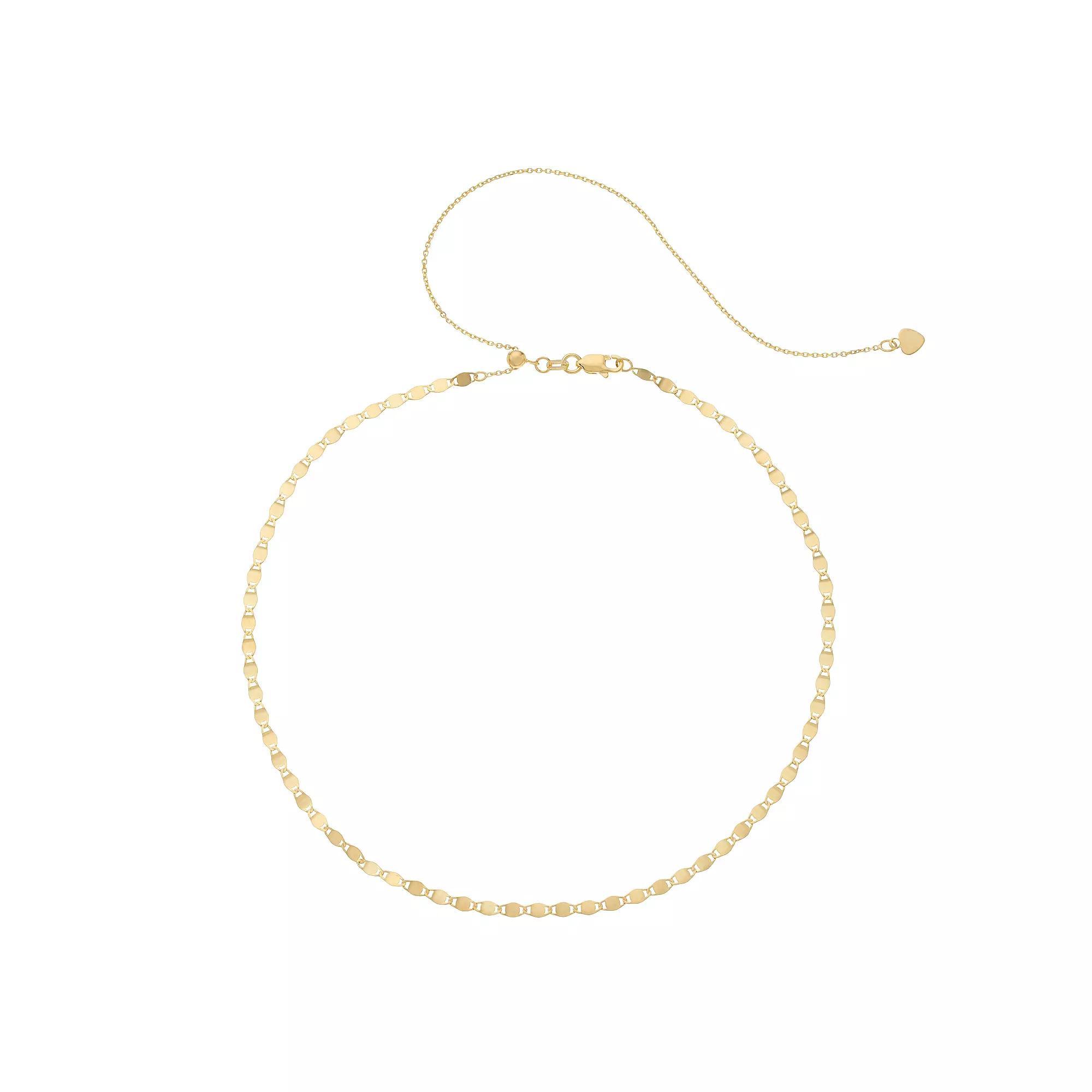 14k Gold Valentino Chain Choker Necklace, Women's, Size: 17", Pink Product Image