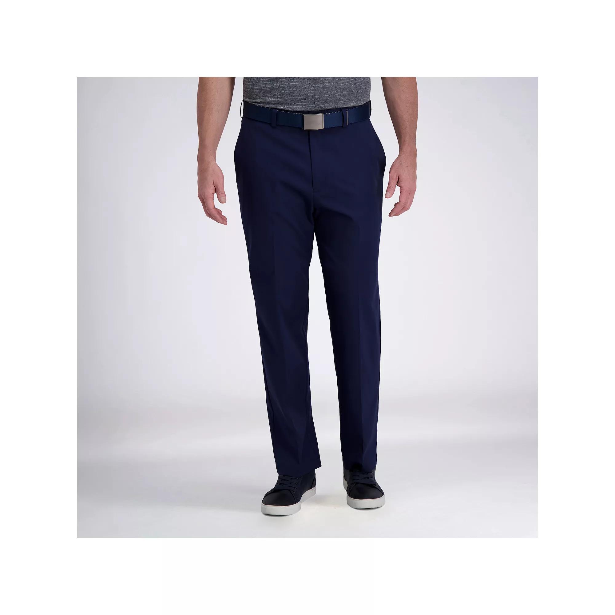 Men's Haggar® Cool Right® Performance Flex Classic-Fit Flat-Front Pants, Size: 36X34, Black Product Image