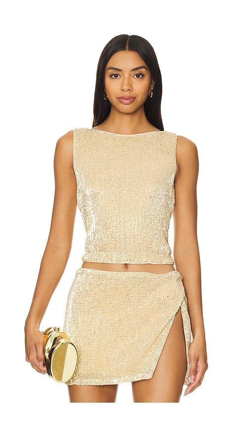 Lovers and Friends Selma Top in Gold Product Image