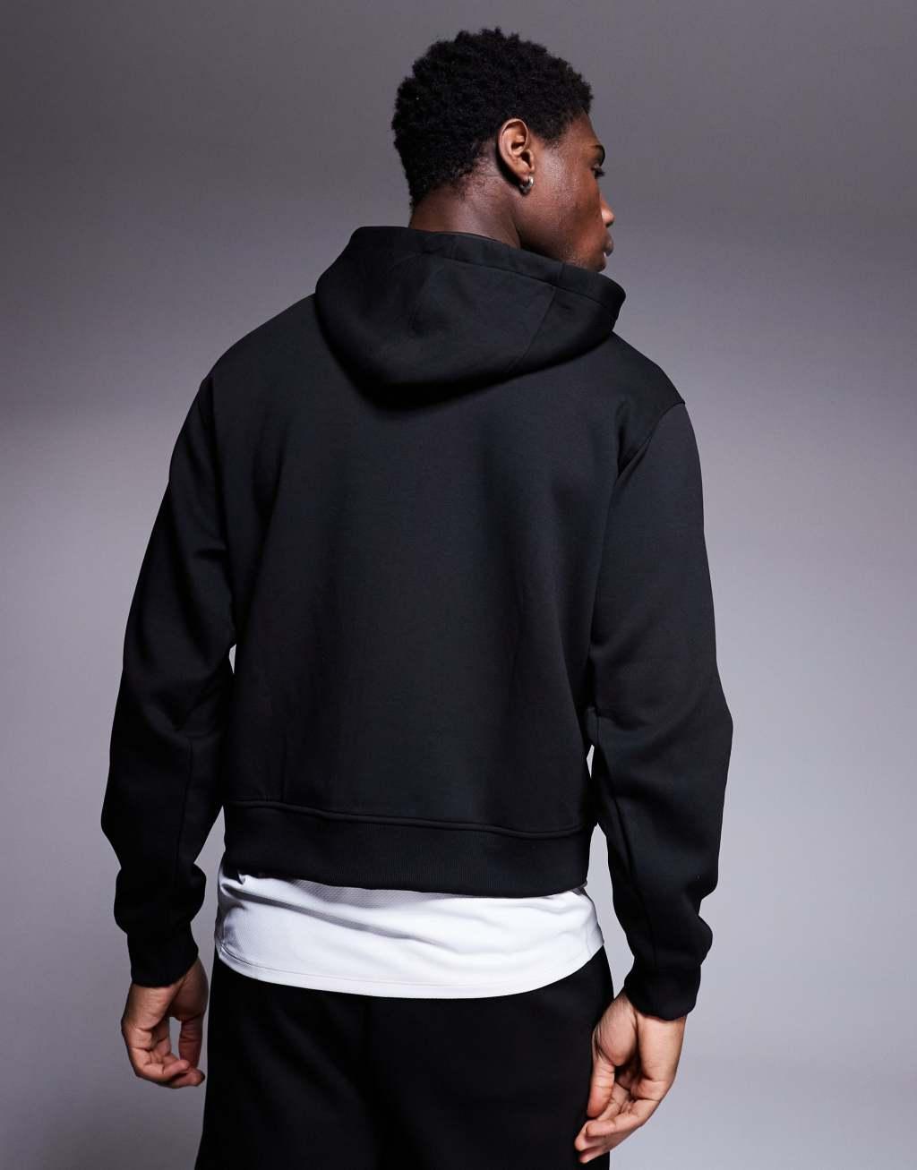 4505 quick dry performance jersey training hoodie in black  Product Image
