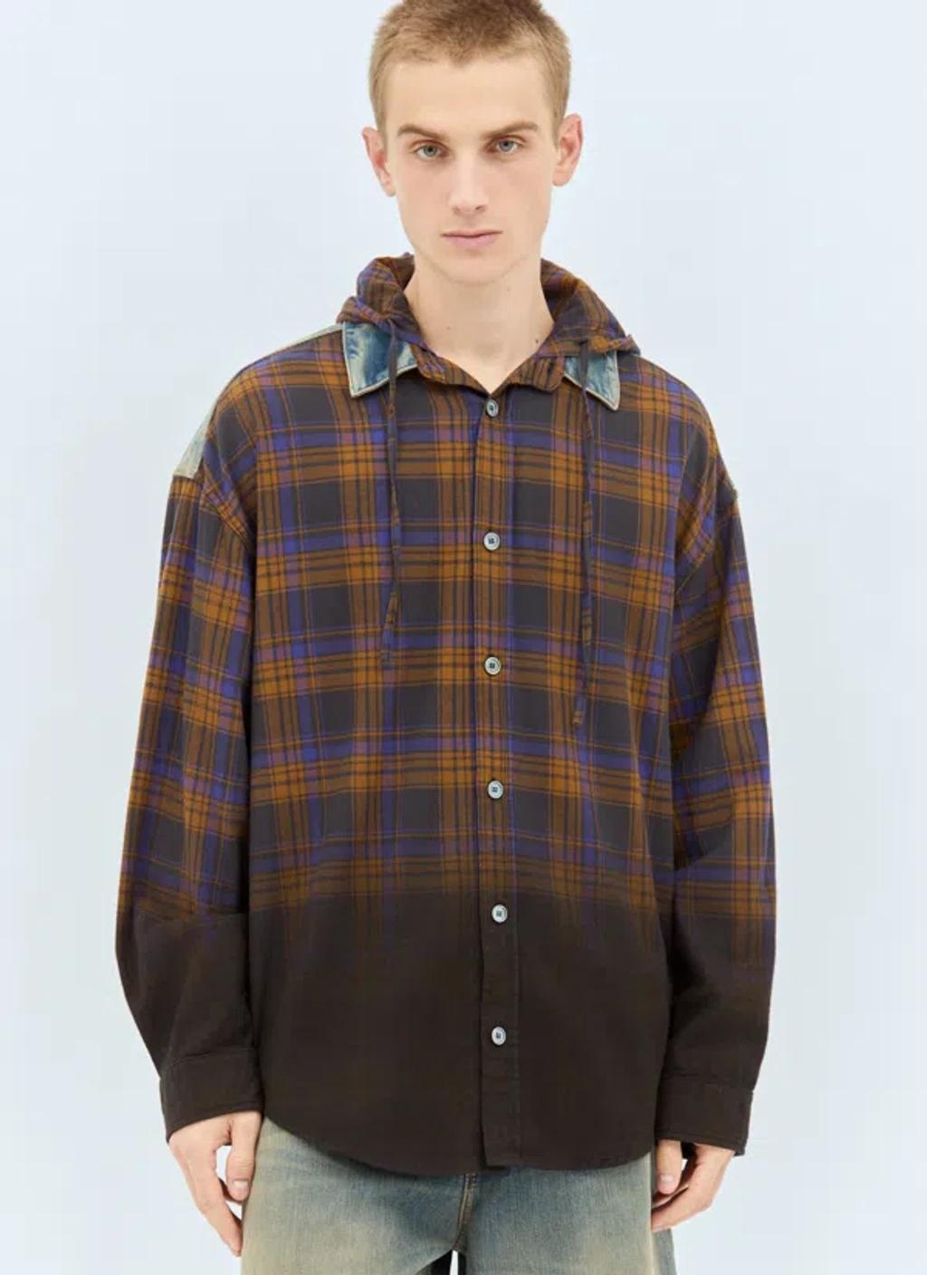 ACNE STUDIOS Hooded Button-up Shirt In Multicolor Product Image