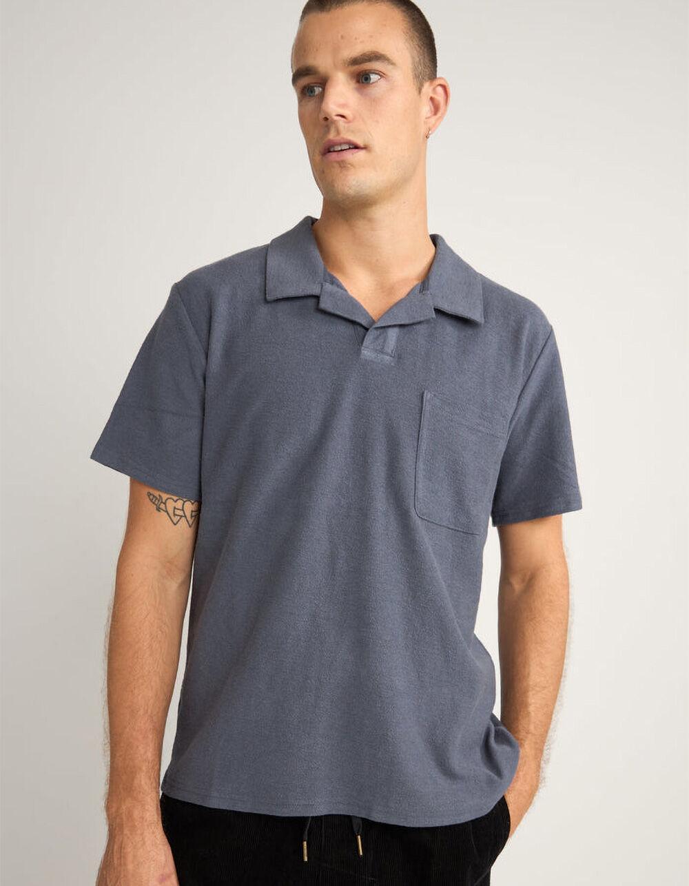RHYTHM Vintage Terry Mens Polo Shirt - NAVY Product Image
