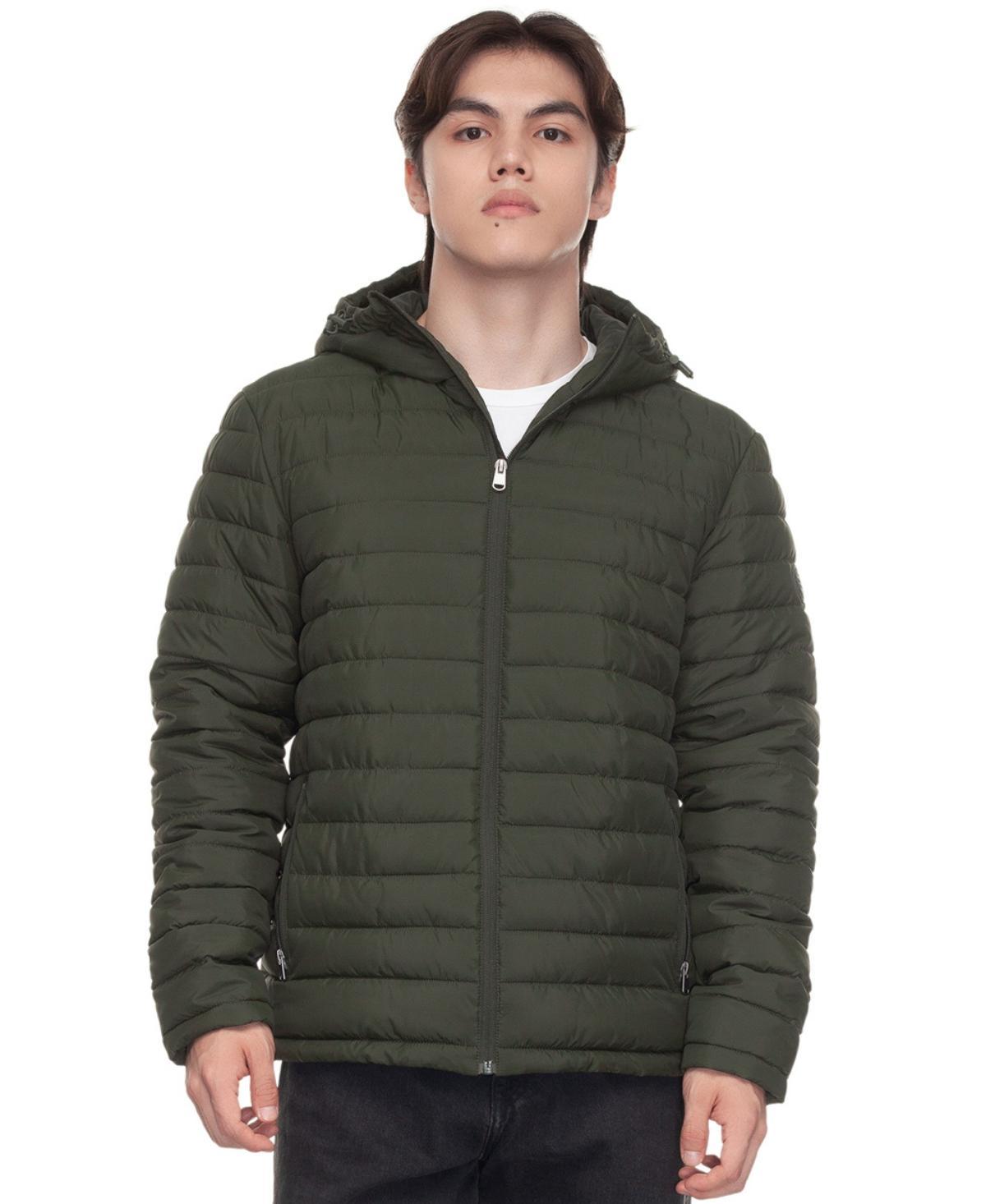Rokka&Rolla Men's Midweight Puffer Jacket Hooded Coat Product Image