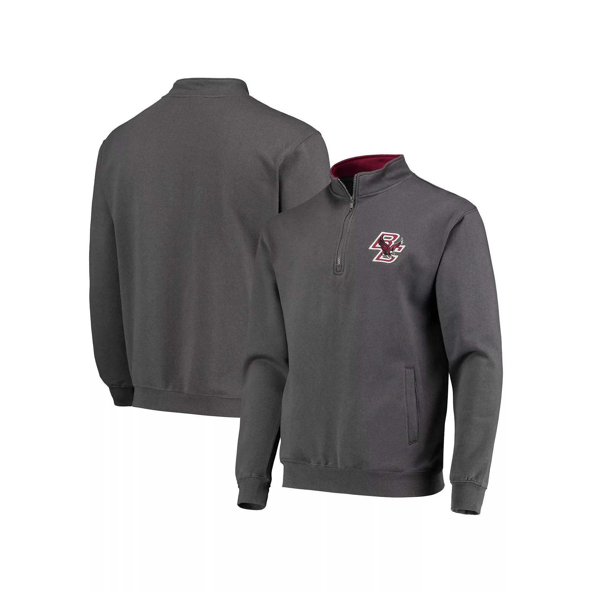 Men's Colosseum Charcoal Boston College Eagles Tortugas Logo Quarter-Zip Pullover Jacket, Size: 2XL Product Image