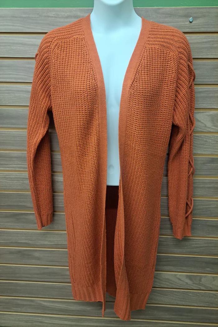 Plus Knit Cardigan Criss Cross Arm Product Image