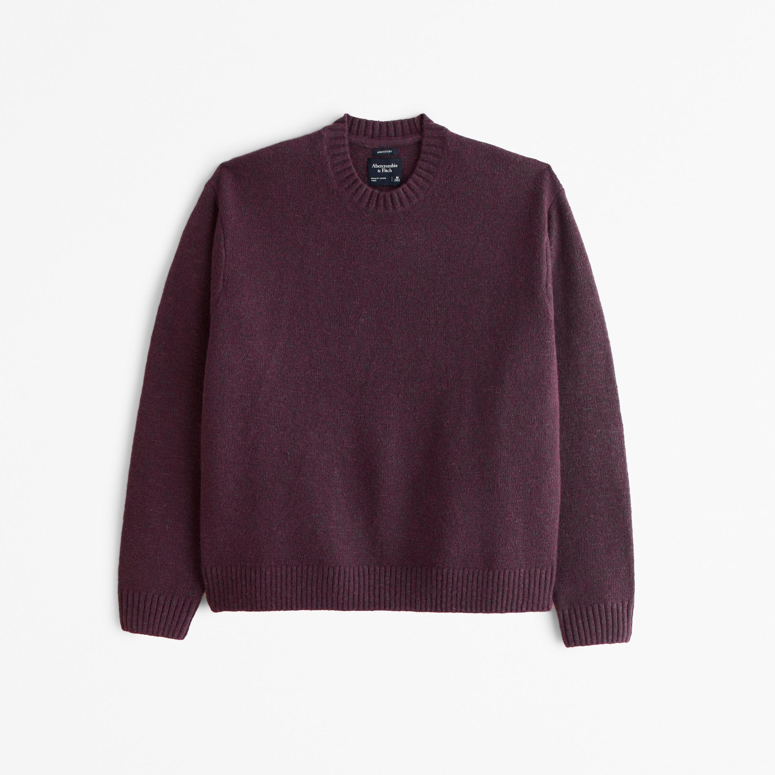 Oversized Marled Crew Sweater Product Image