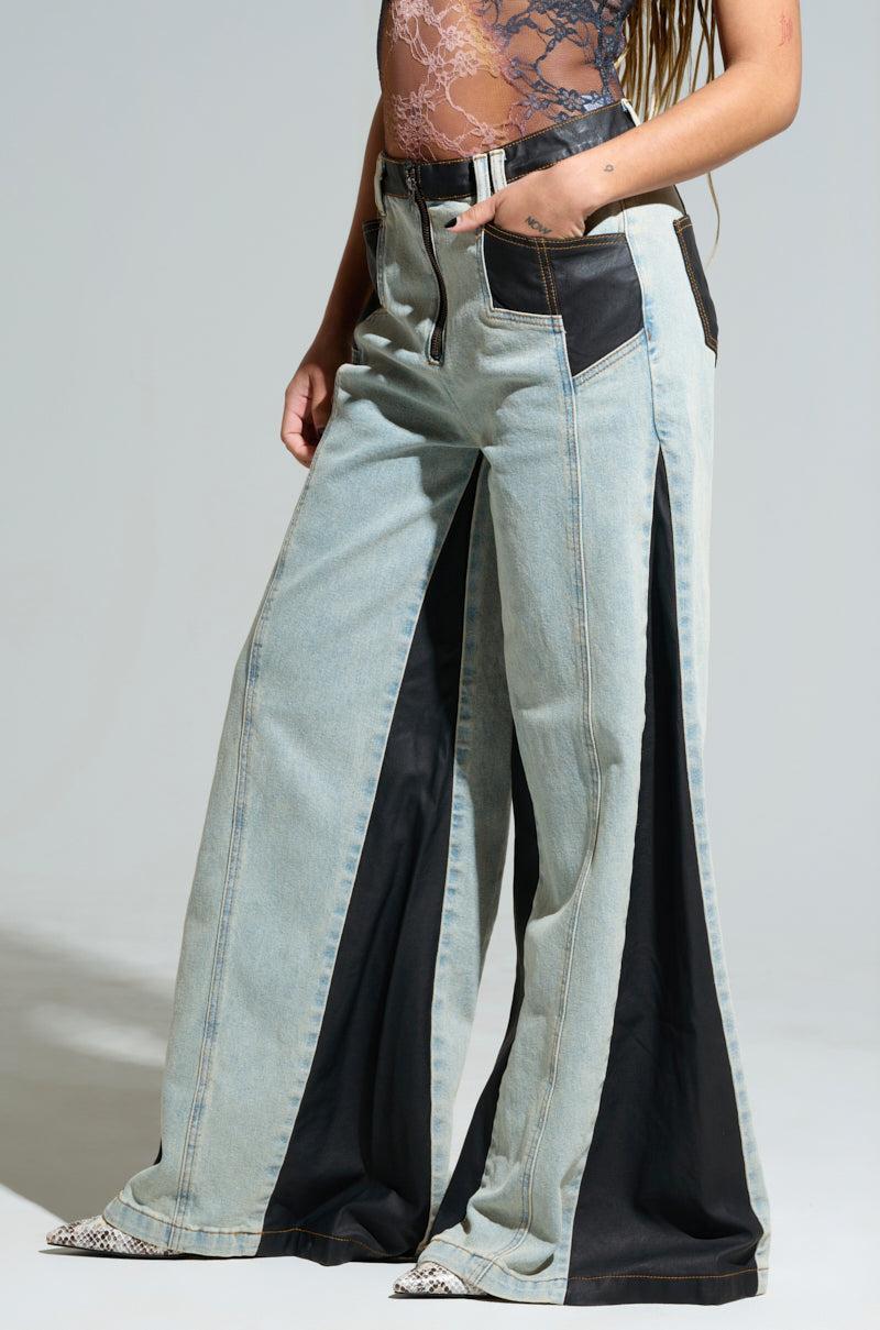 WILL COLORBLOCK WIDE LEG JEAN Product Image
