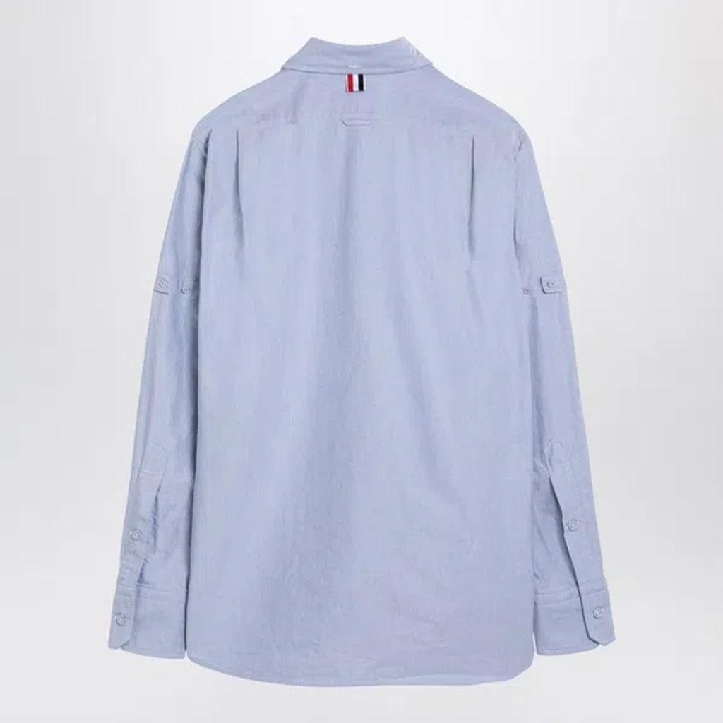 THOM BROWNE Classic Fit Cotton Button-down Shirt In Light Blue Product Image