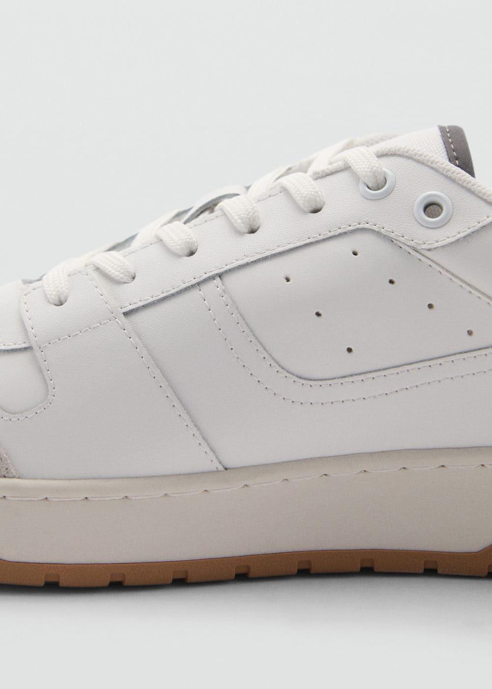 Mango Mens Leather Mixed Sneakers Product Image