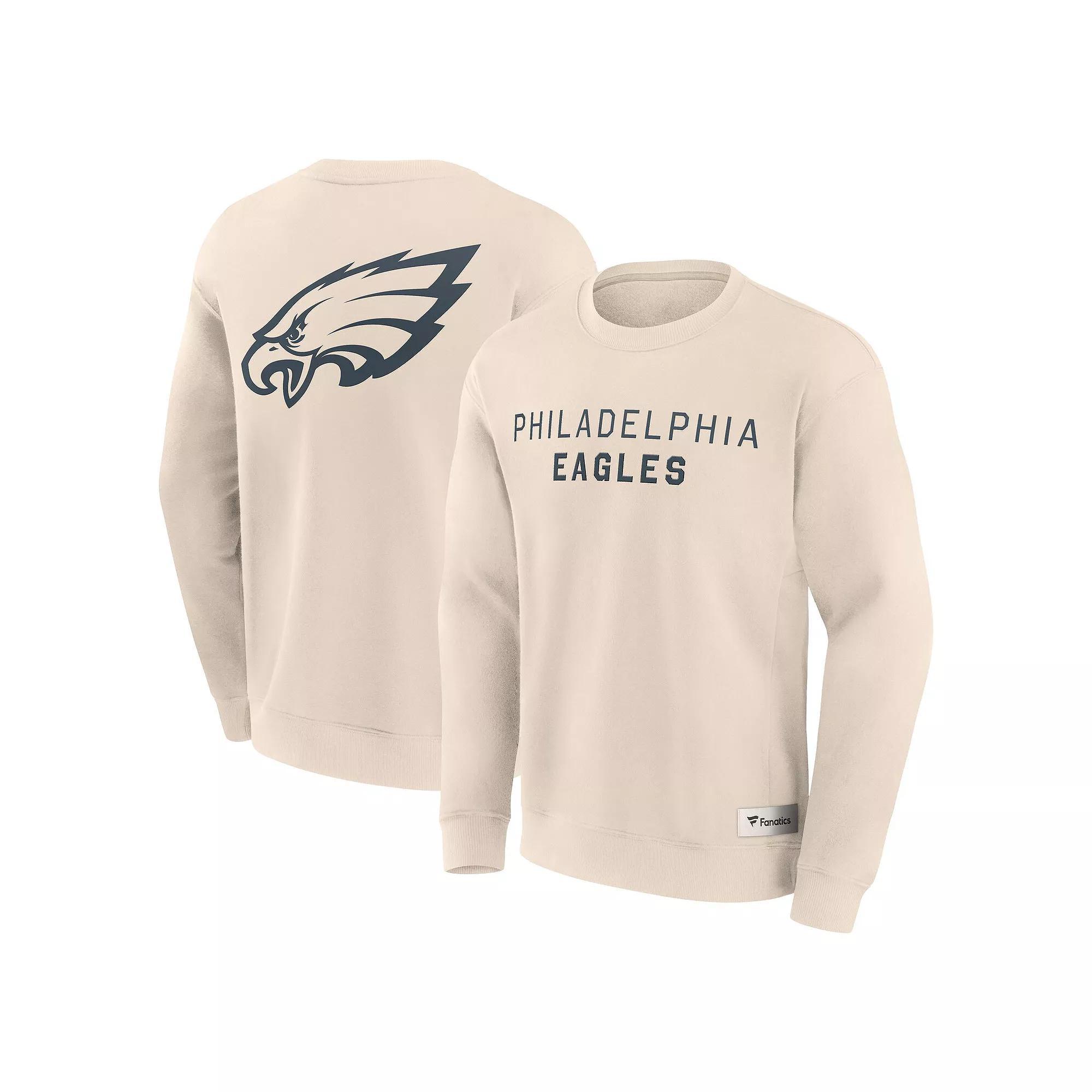 Men's Fanatics Cream Philadelphia Eagles Elements Future Ground Lettering Pullover Sweatshirt, Size: 5XL, Beige Product Image