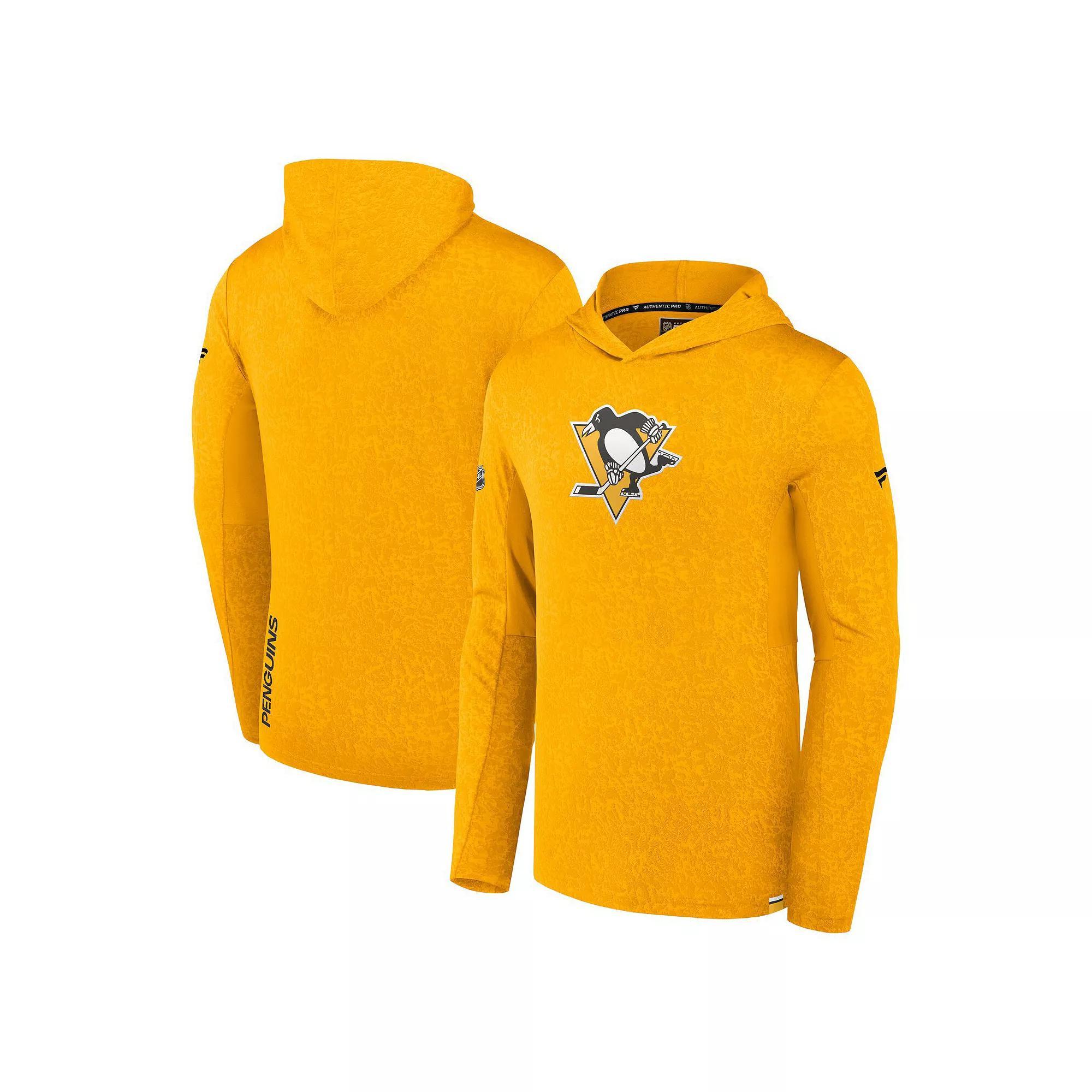 Men's Fanatics Branded  Gold Pittsburgh Penguins Authentic Pro Lightweight Pullover Hoodie, Size: 2XL Product Image