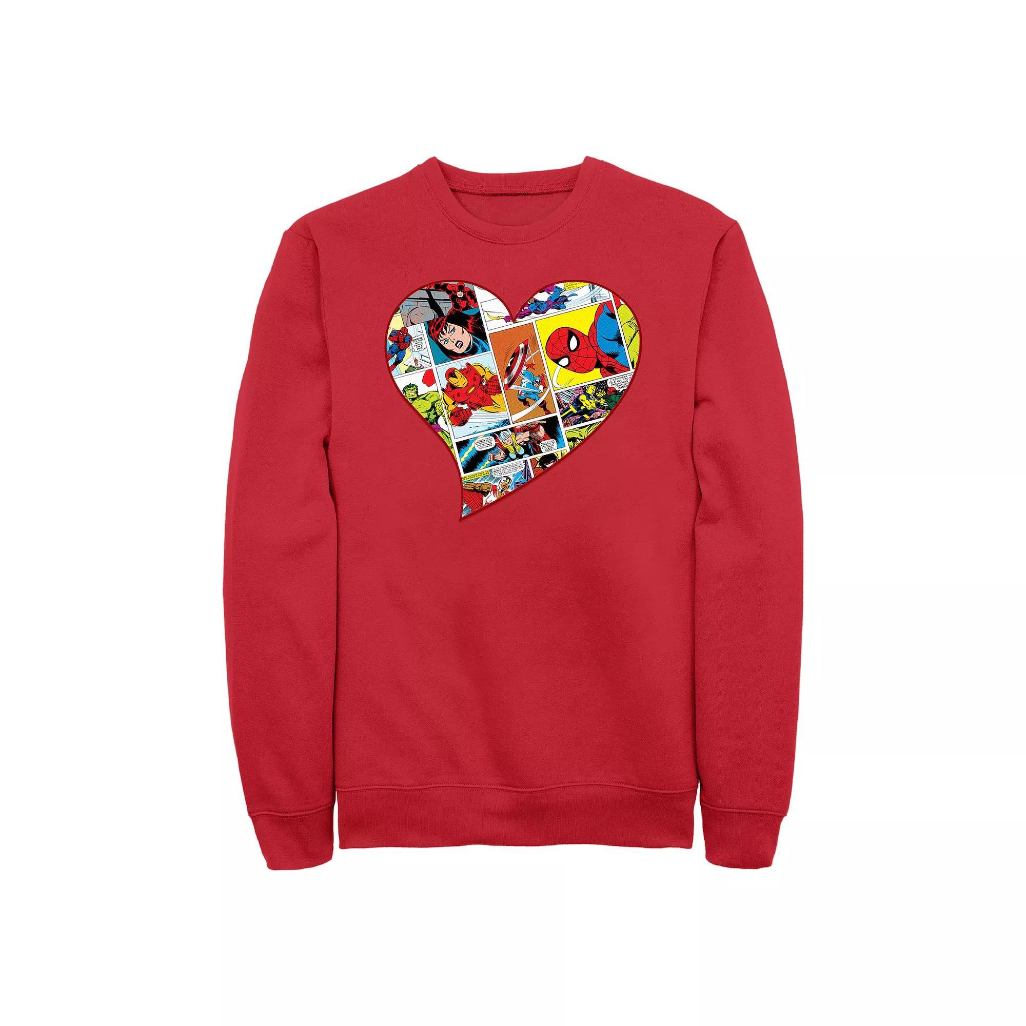 Men's Marvel Comics Heart Graphic Fleece, Size: XXL, Red Product Image