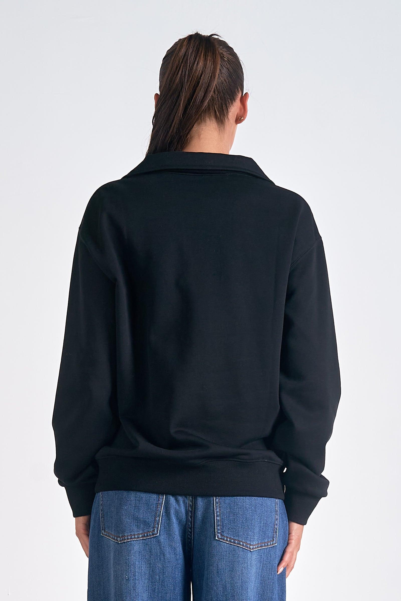 Woman's Polo Collar Sweatshirt Female Product Image