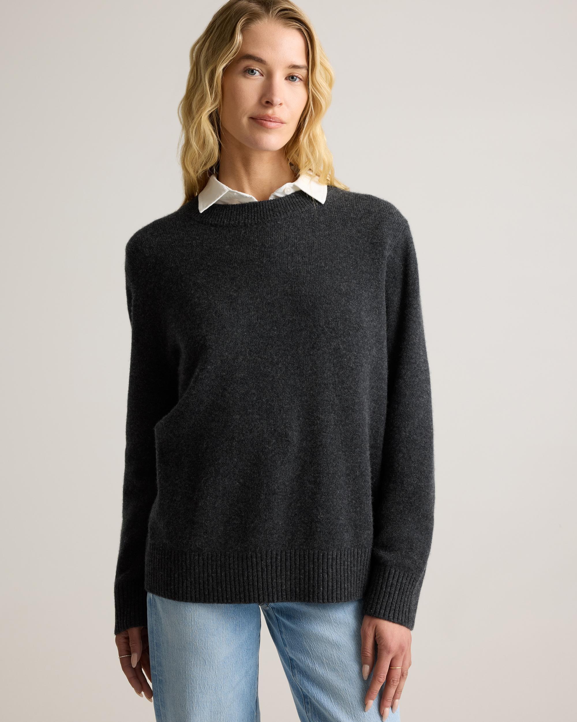 Quince | Women's Mongolian Cashmere OverSized Crewneck Sweater Product Image