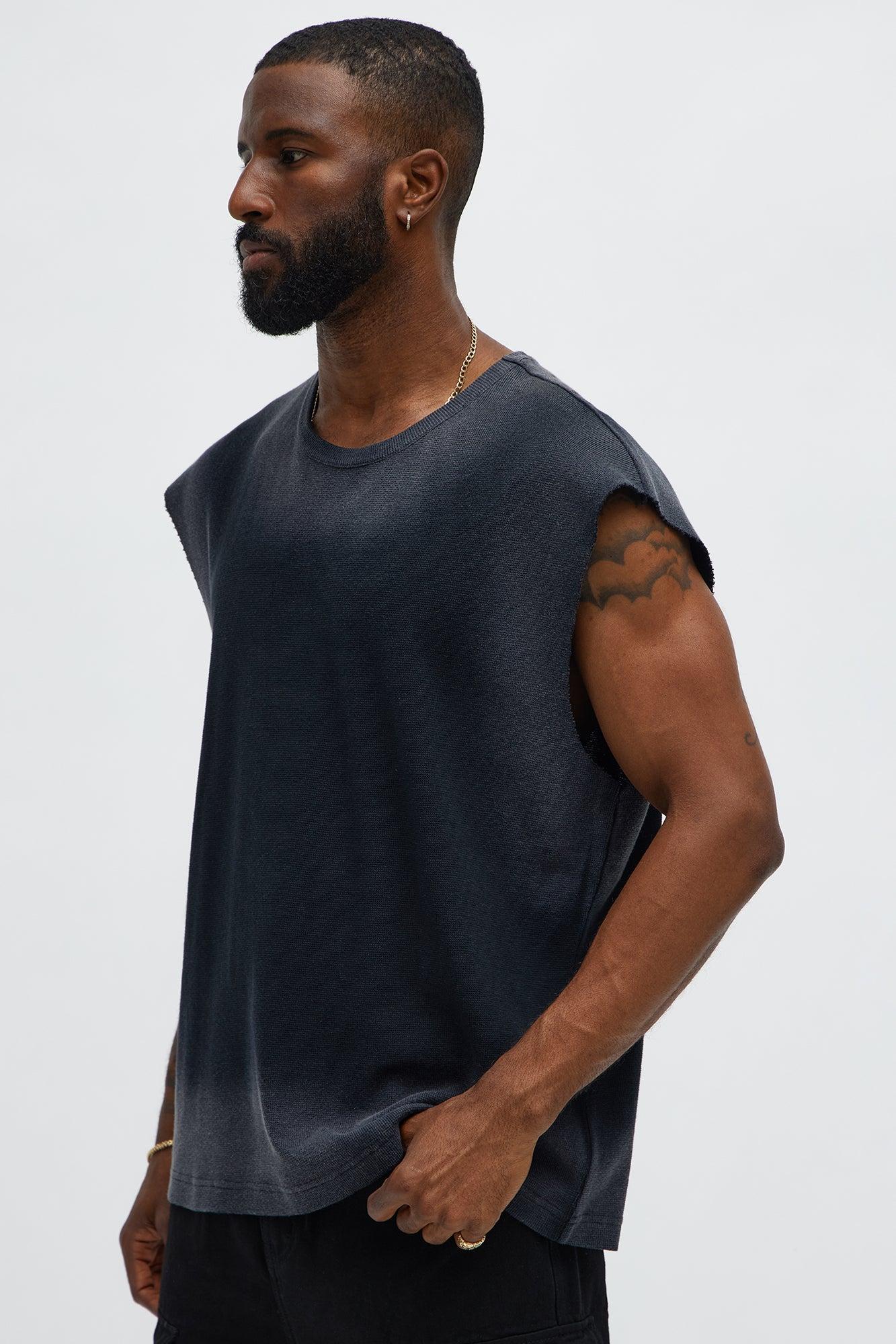 Relaxed Washed Muscle Tank - Gold/Black Product Image